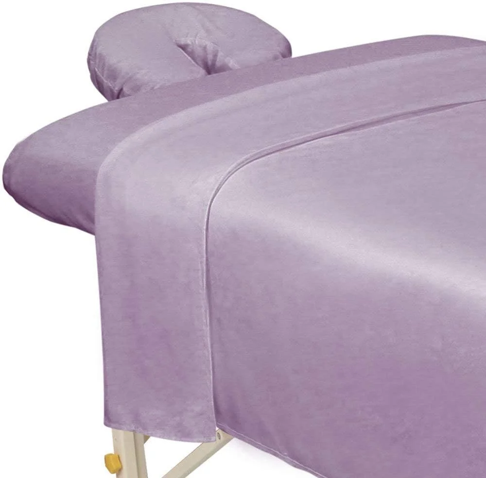 ست ملحفه ماساژ میکروفایبر سه تکه فورپرو، رنگ اسطوخودوسی، فوق سبک، مقاوم در برابر لکه و چروک شامل ملحفه تخت و ملحفه کش دار و روکش زیر سری ماساژ