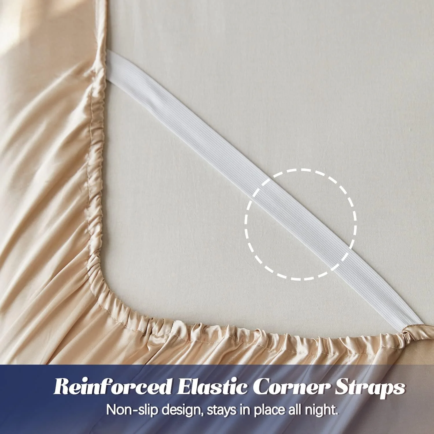 ملحفه کشدار ساتن ابریشمی سایز کویین، 153x203 سانتیمتر با لبه 36 سانتیمتری، ملحفههای زیرین تخت خواب تکی نرم و عمیق که جداگانه به فروش میرسند، بدون چروک، بدون رنگ رفتگی، تنفس پذیر، کاملا کشسان - شامپاین ملحفه کشدار ساتن ابریشمی سایز کویین، 153x203 سانتیمتر با لبه 36 سانتیمتری، ملحفههای زیرین تخت خواب تکی نرم و عمیق که جداگانه به فروش میرسند، بدون چروک، بدون رنگ رفتگی، تنفس پذیر، کاملا کشسان - شامپاین