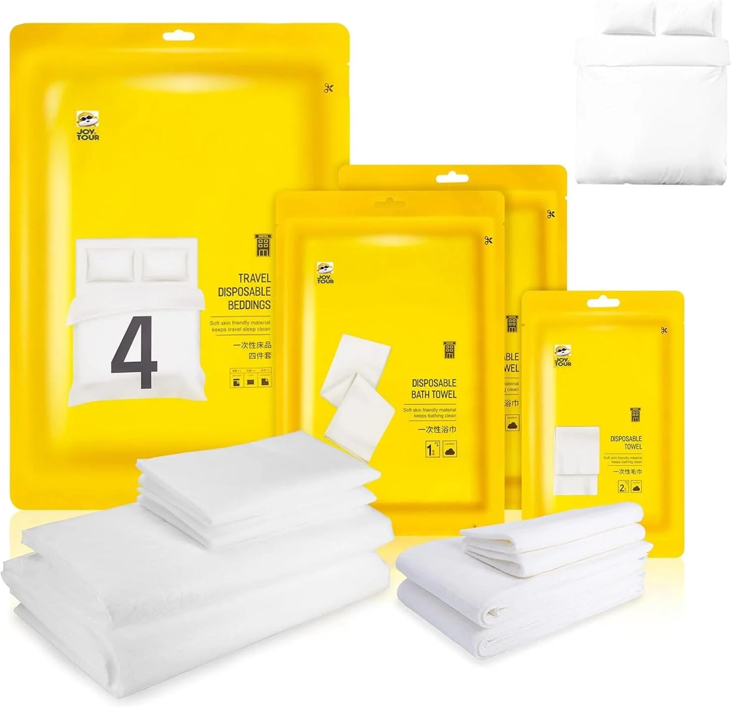 ست ملحفه یکبار مصرف GOTOPCLS، 8 تکه ملحفه مسافرتی برای هتل، روکش ملافه یکبار مصرف قابل تنفس، ملحفه قابل حمل، روکش لحاف، روبالشی، ست حوله برای سفر، هتل ها، اسپا، کمپینگ، اقامت شبانه