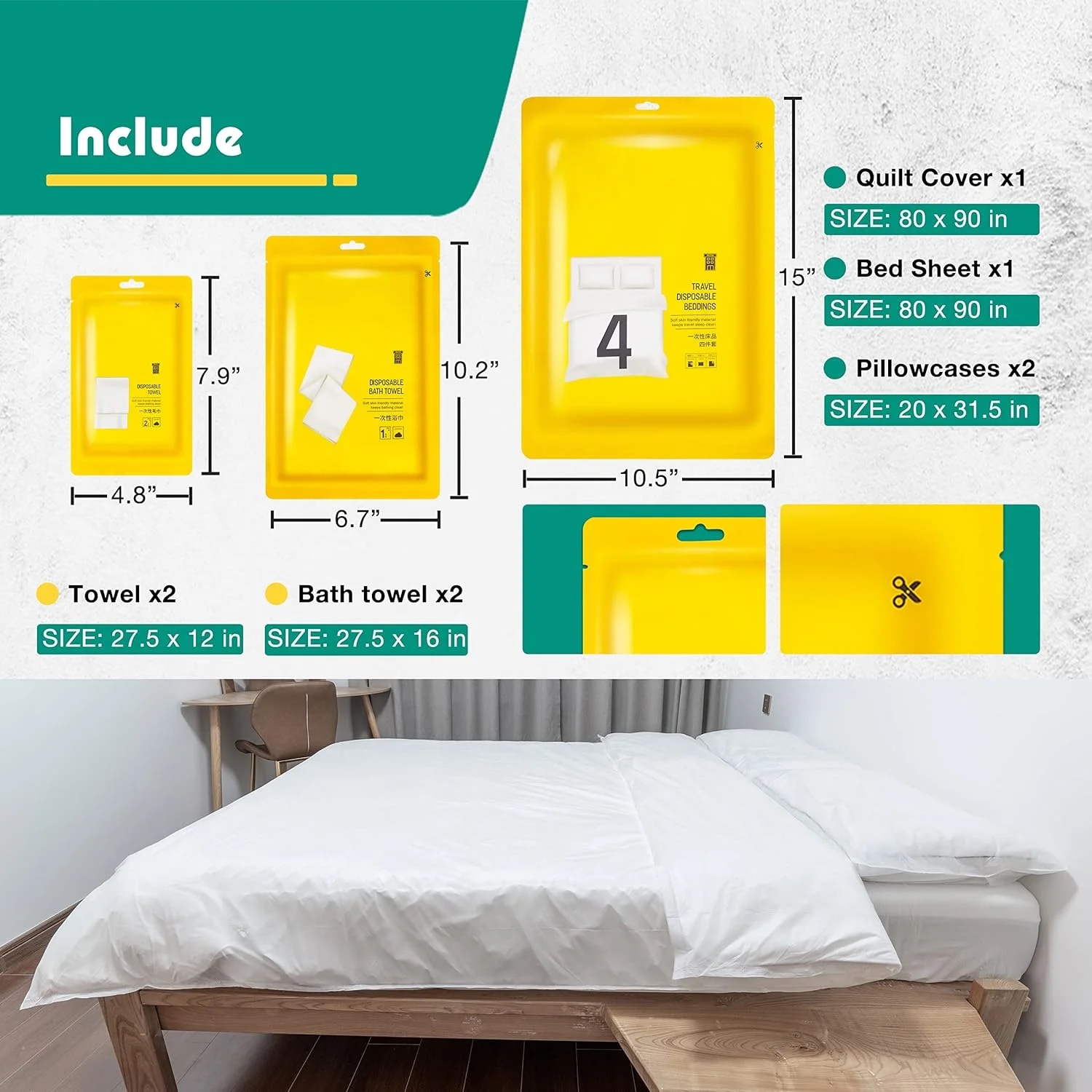 ست ملحفه یکبار مصرف GOTOPCLS، 8 تکه ملحفه مسافرتی برای هتل، روکش ملافه یکبار مصرف قابل تنفس، ملحفه قابل حمل، روکش لحاف، روبالشی، ست حوله برای سفر، هتل ها، اسپا، کمپینگ، اقامت شبانه ست ملحفه یکبار مصرف GOTOPCLS، 8 تکه ملحفه مسافرتی برای هتل، روکش ملافه یکبار مصرف قابل تنفس، ملحفه قابل حمل، روکش لحاف، روبالشی، ست حوله برای سفر، هتل ها، اسپا، کمپینگ، اقامت شبانه