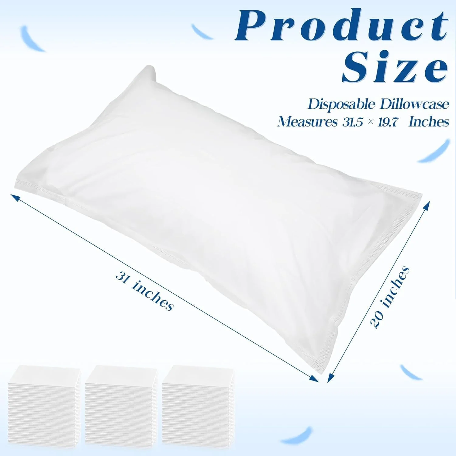 روکش بالش یکبار مصرف HIQUAY، 20 عدد روکش بالش سفید پارچه نبافته یکبار مصرف ملحفه بالش سفید عمده فروشی مسافرتی لوازم ملافه اتاق خواب منزل هتل برای استفاده تکی