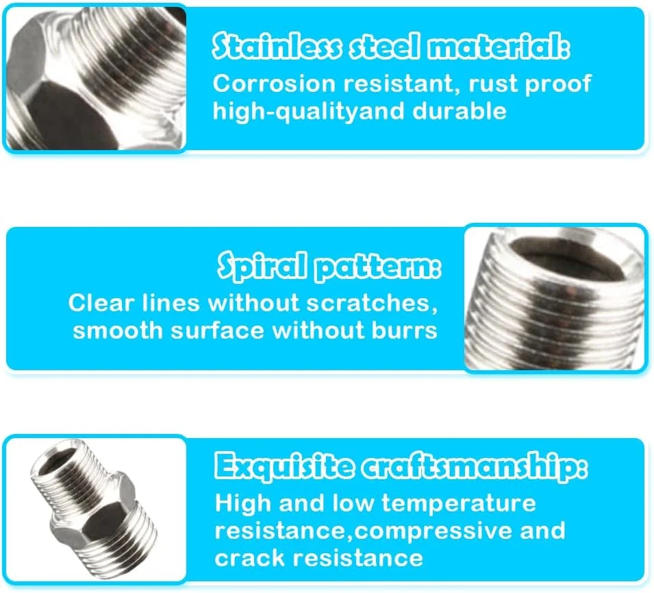 دو عدد تبدیل دوش، استیل ضد زنگ 1/2 اینچ BSP نر به 3/8 اینچ BSP نر، کاهنده آداپتور شلنگ دوش برای تبدیل لوله