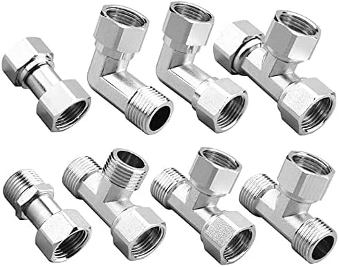 دو عدد اتصال زانویی استیل ضد زنگ 1/2 اینچ رزوه نری به مادگی با سر متحرک، کانکتور انعطاف پذیر برای شیر زاویه ای، شلنگ توالت فرنگی و بازوی دوش