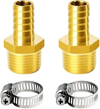 اتصال شیلنگ برنجی AQSON - تبدیل 3/8 اینچ به 1/2 اینچ NPT نر (بسته 4 عددی)