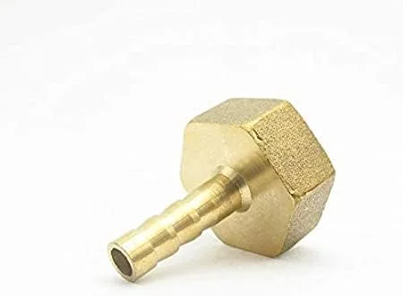 اتصالات لوله AQSON، رابط شیلنگ 8 میلی‌متری به رزوه مادگی 1/2 اینچ BSP، اتصالات لوله برنجی دنده‌دار، اتصال کوپلینگ نیپل برای اتصال لوله آب و گاز و سوخت، بسته 2 عددی