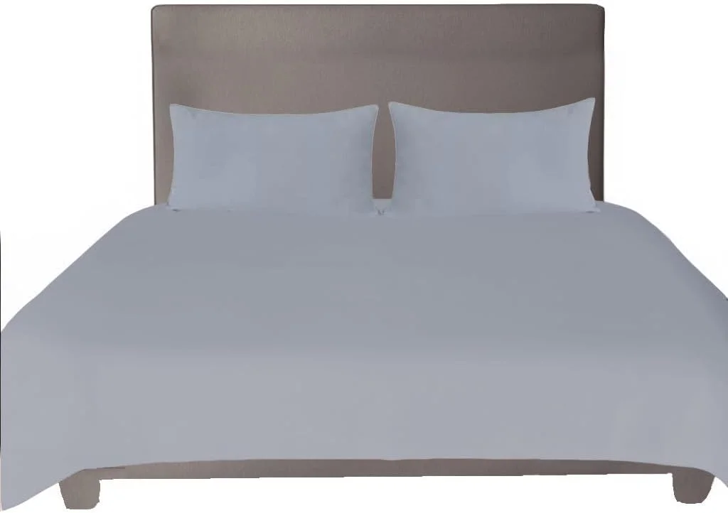 ملحفه تخت خواب تخت پنبه ای ساده به همراه رو بالشتی (50x70 سانتی متر) (خاکستری، 240x150 سانتی متر)