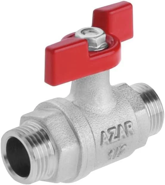 شیر توپی برنجی آب آذر مدل 132B سایز 1/2 اینچ