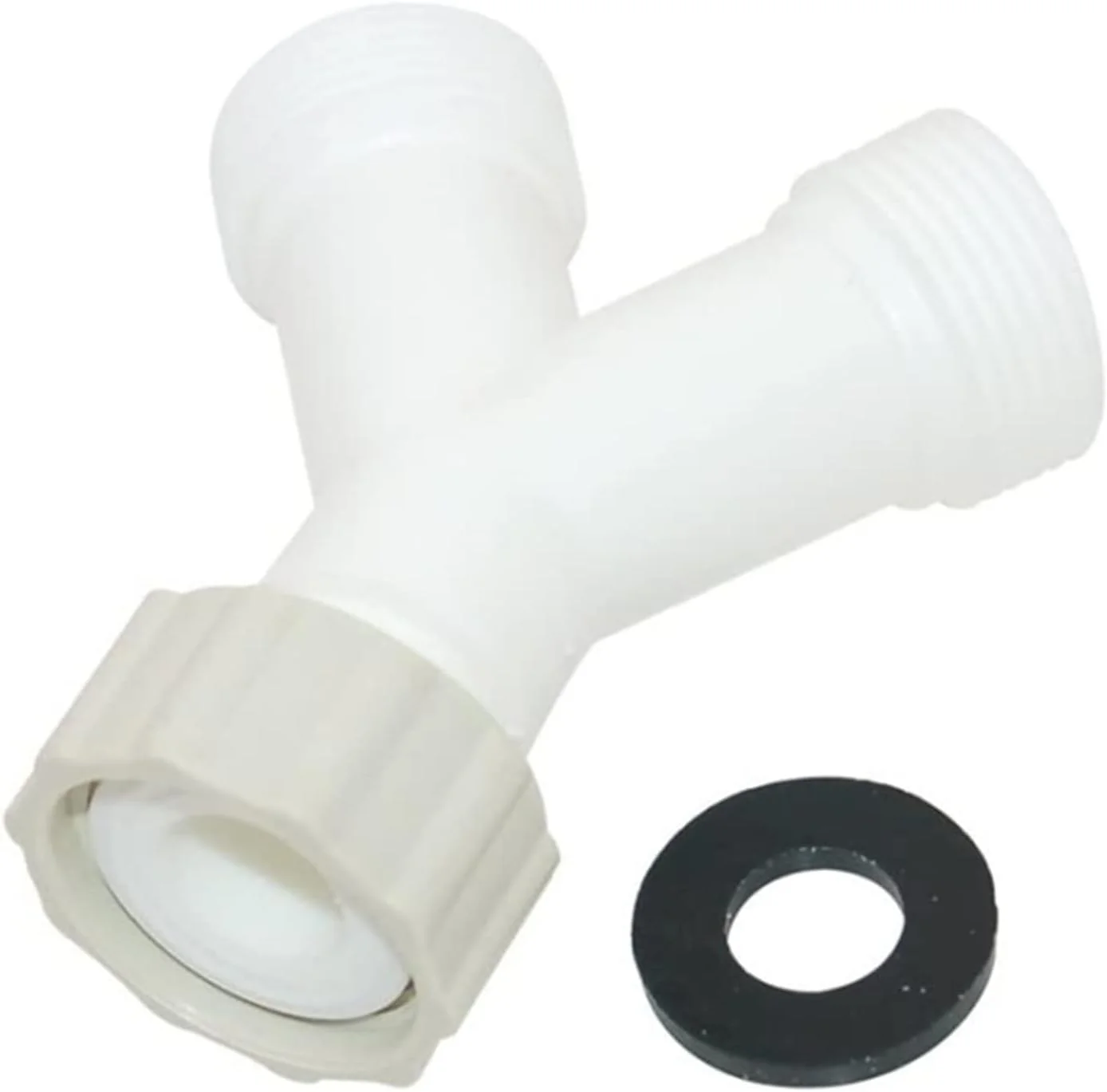 اتصال دهنده Y شکل 3/4 اینچ، اتصال 3 طرفه، اتصال دهنده شلنگ پلاستیکی سفید برای ماشین لباسشویی و ماشین ظرفشویی