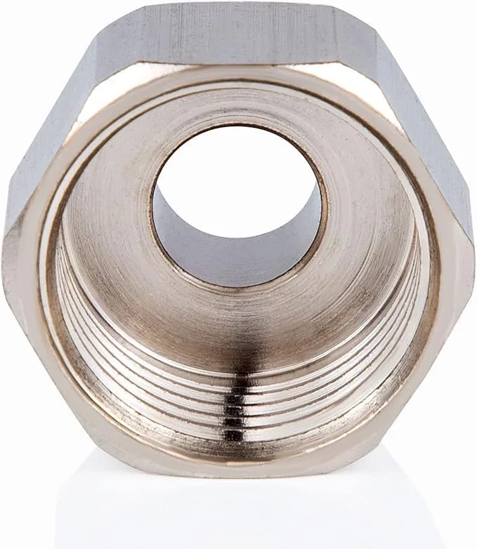 اتصالات لوله برنجی دوراول، بسته 4 عددی آداپتور شلنگ آب، کاهنده مادگی G 1/2 به نری 3/8، اتصالات فشاری