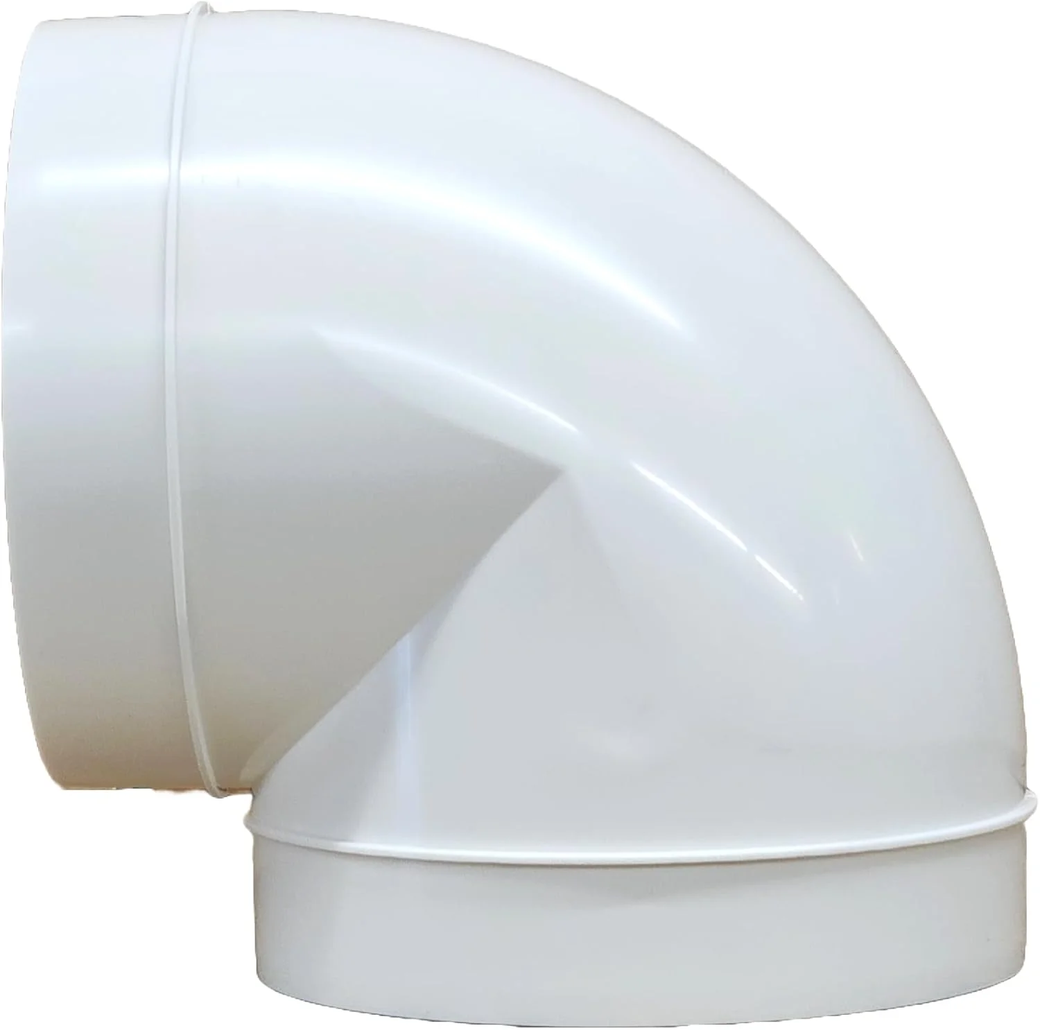 اتصال زانویی 90 درجه 150 میلی‌متری - اتصال لوله گرد پلاستیکی 6 اینچی برای اتصال لوله گرد یا لوله تهویه خرطومی انعطاف پذیر