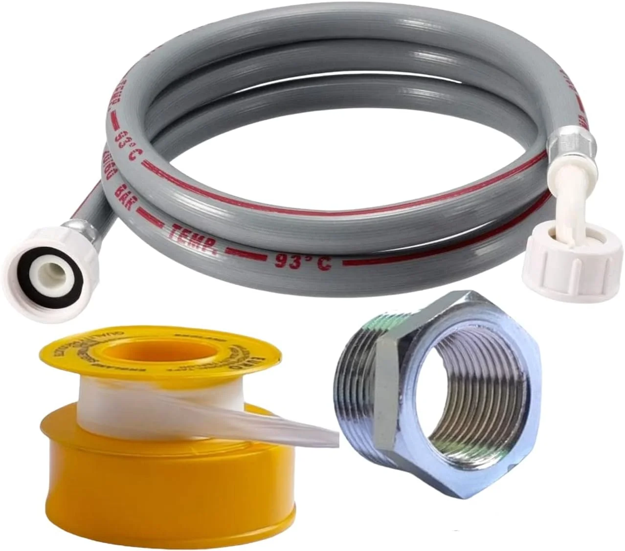 شلنگ ورودی آب ماشین لباسشویی 1.5 متری – شلنگ تخلیه انعطاف پذیر و مقاوم در برابر نشت برای ماشین ظرفشویی و ماشین لباسشویی | شلنگ ورودی آب جهانی با کاهنده CP | کیفیت برتر ETAVA شلنگ ورودی آب ماشین لباسشویی 1.5 متری – شلنگ تخلیه انعطاف پذیر و مقاوم در برابر نشت برای ماشین ظرفشویی و ماشین لباسشویی | شلنگ ورودی آب جهانی با کاهنده CP | کیفیت برتر ETAVA