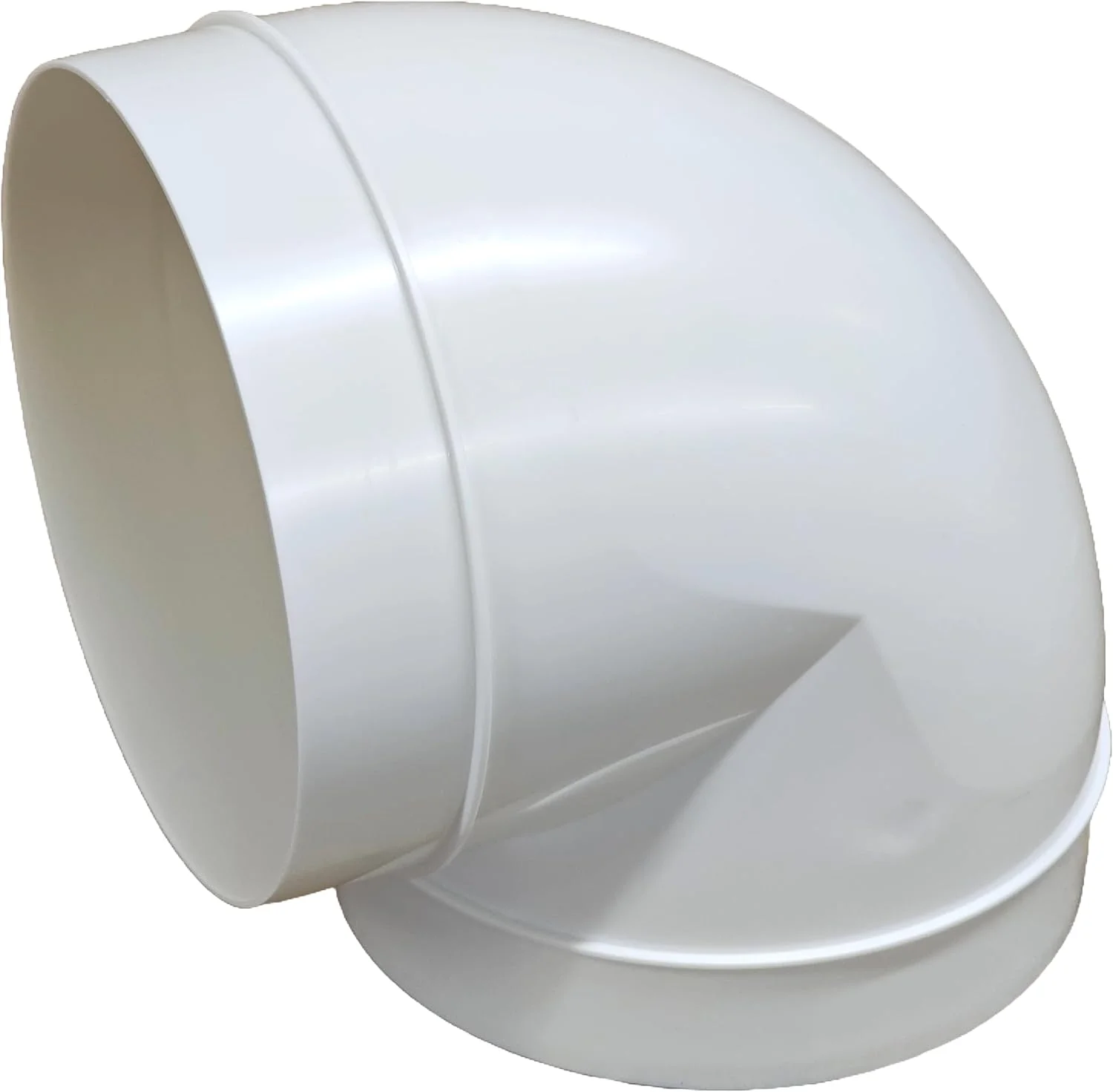 اتصال زانویی 90 درجه 150 میلی‌متری - اتصال لوله گرد پلاستیکی 6 اینچی برای اتصال لوله گرد یا لوله تهویه خرطومی انعطاف پذیر