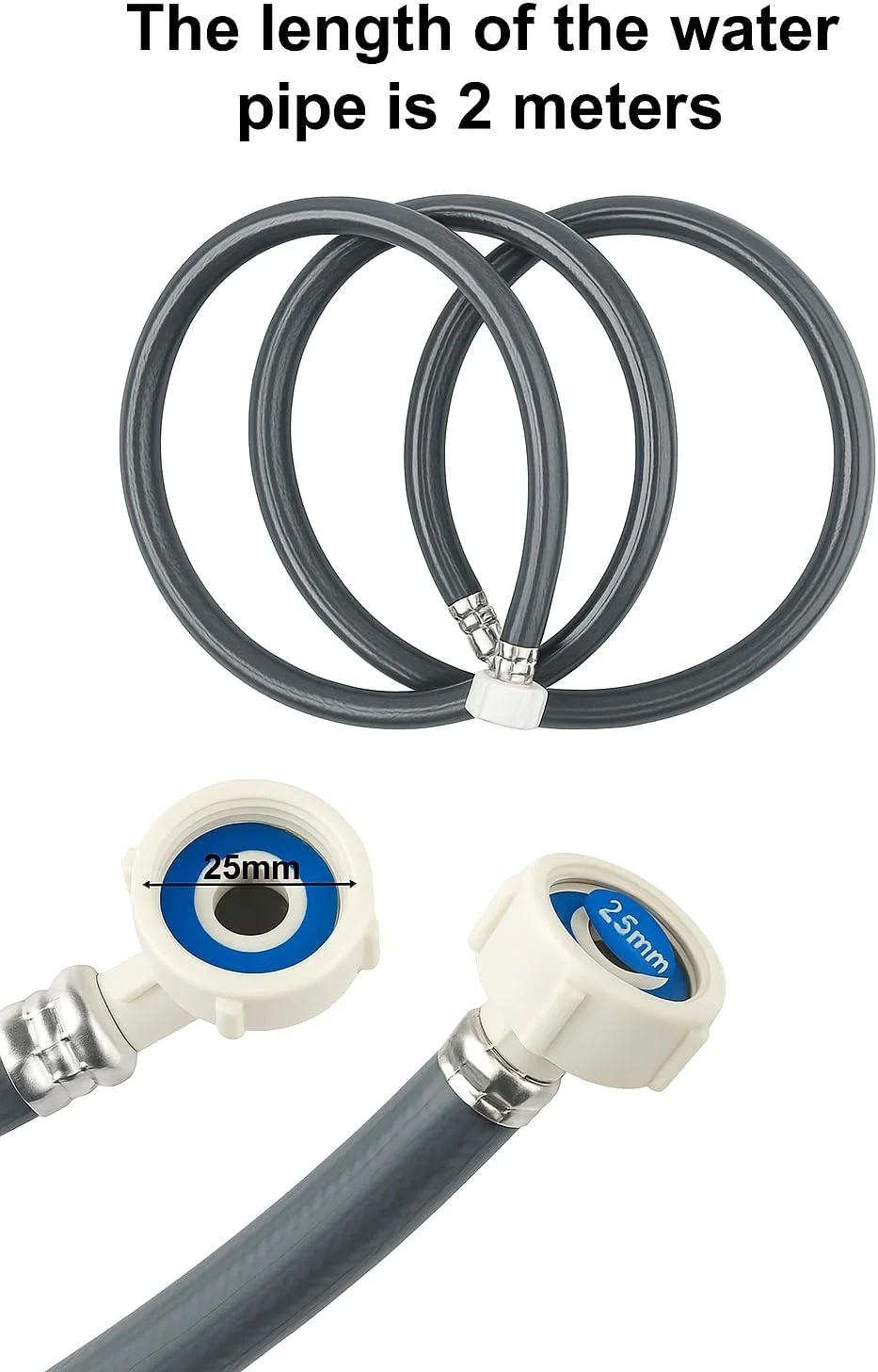 شلنگ ورودی آب ماشین لباسشویی 1.5 متری – شلنگ تخلیه انعطاف پذیر و مقاوم در برابر نشت برای ماشین ظرفشویی و ماشین لباسشویی | شلنگ ورودی آب جهانی با کاهنده CP | کیفیت برتر ETAVA