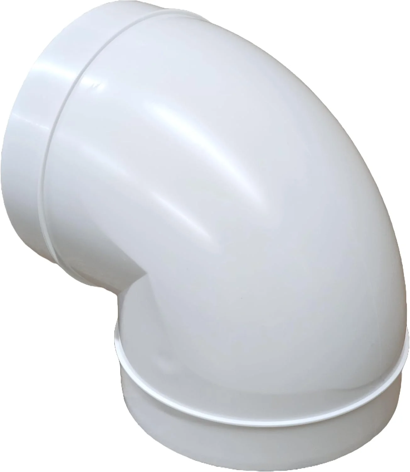 اتصال زانویی 90 درجه 150 میلی‌متری - اتصال لوله گرد پلاستیکی 6 اینچی برای اتصال لوله گرد یا لوله تهویه خرطومی انعطاف پذیر