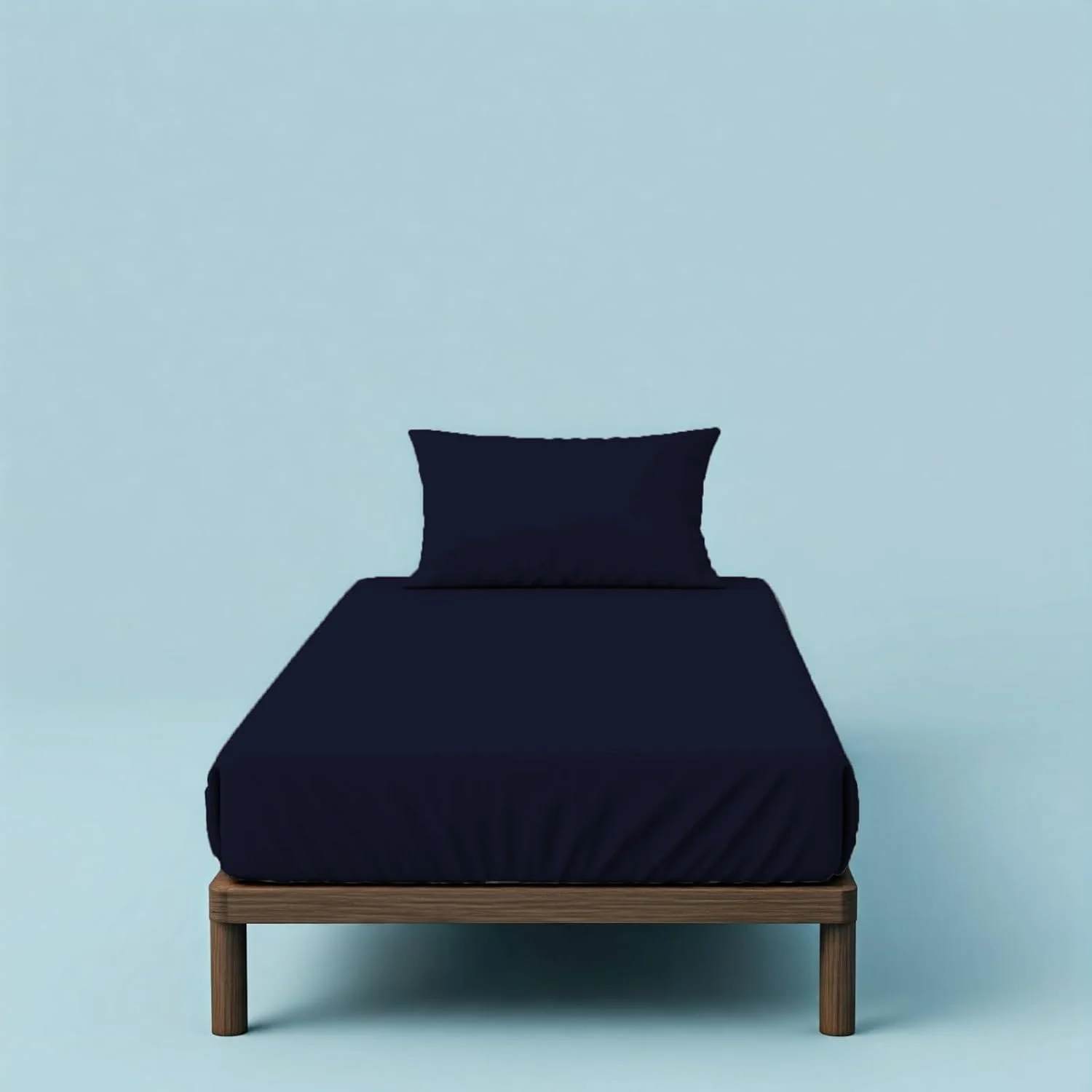 ست ملحفه یک نفره شامل یک ملحفه تخت به ابعاد 150x260 سانتی متر و یک روبالشتی به ابعاد 50x75 سانتی متر، مناسب برای منزل (سرمه ای) ست ملحفه یک نفره شامل یک ملحفه تخت به ابعاد 150x260 سانتی متر و یک روبالشتی به ابعاد 50x75 سانتی متر، مناسب برای منزل (سرمه ای)