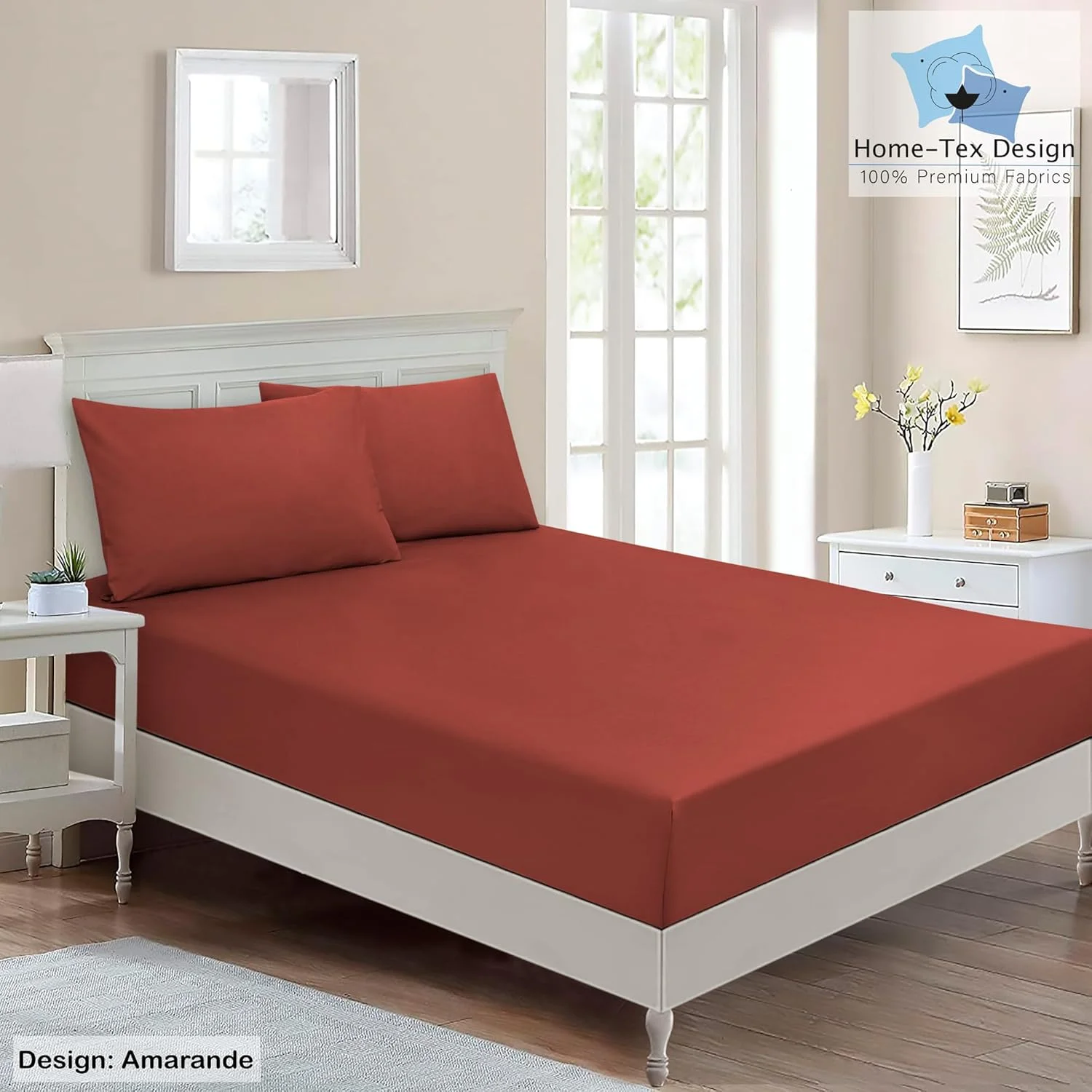 ست ملحفه تخت خواب تک نفره قرمز/زرشکی ممتاز 100% پنبه ای با الیاف بلند، شامل 1 ملحفه کش دار 90x200 سانتی متر و 1 روبالشی 50x80 سانتی متر با کش دور تا دور - آمارانده ست ملحفه تخت خواب تک نفره قرمز/زرشکی ممتاز 100% پنبه ای با الیاف بلند، شامل 1 ملحفه کش دار 90x200 سانتی متر و 1 روبالشی 50x80 سانتی متر با کش دور تا دور - آمارانده