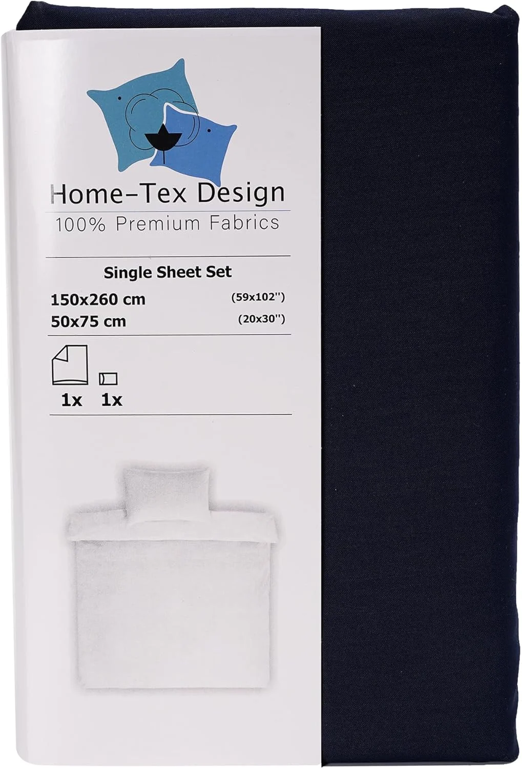 ست ملحفه یک نفره شامل یک ملحفه تخت به ابعاد 150x260 سانتی متر و یک روبالشتی به ابعاد 50x75 سانتی متر، مناسب برای منزل (سرمه ای) ست ملحفه یک نفره شامل یک ملحفه تخت به ابعاد 150x260 سانتی متر و یک روبالشتی به ابعاد 50x75 سانتی متر، مناسب برای منزل (سرمه ای)