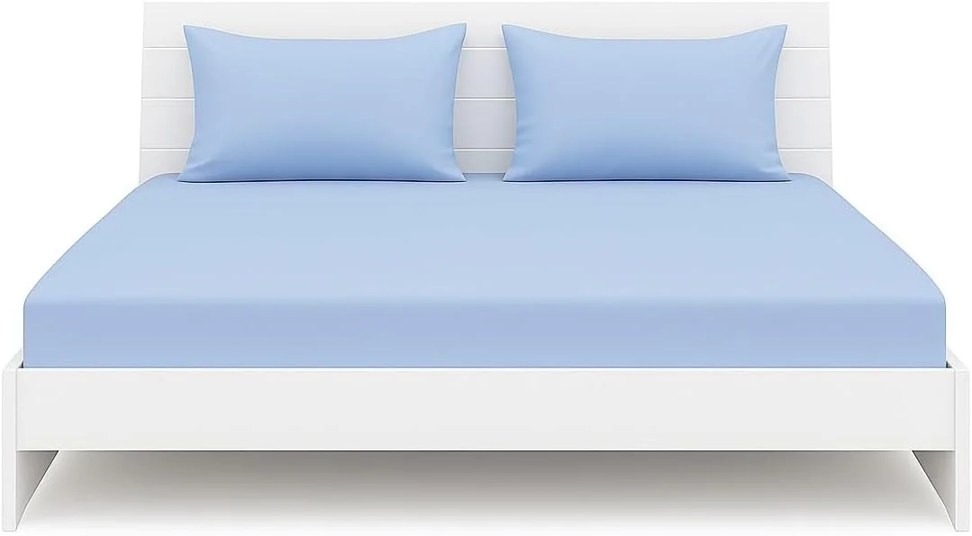 ست ملحفه کش دار یک نفره دو تکه هتل لینن کلاب - پلی کتان ممتاز 144TC، سایز (120 x 200 سانتی متر) با 1 روبالشتی (50 x 75 سانتی متر)، پارچه نرم، جیب عمیق و لبه های الاستیک برای تناسب کامل، آبی ست ملحفه کش دار یک نفره دو تکه هتل لینن کلاب - پلی کتان ممتاز 144TC، سایز (120 x 200 سانتی متر) با 1 روبالشتی (50 x 75 سانتی متر)، پارچه نرم، جیب عمیق و لبه های الاستیک برای تناسب کامل، آبی