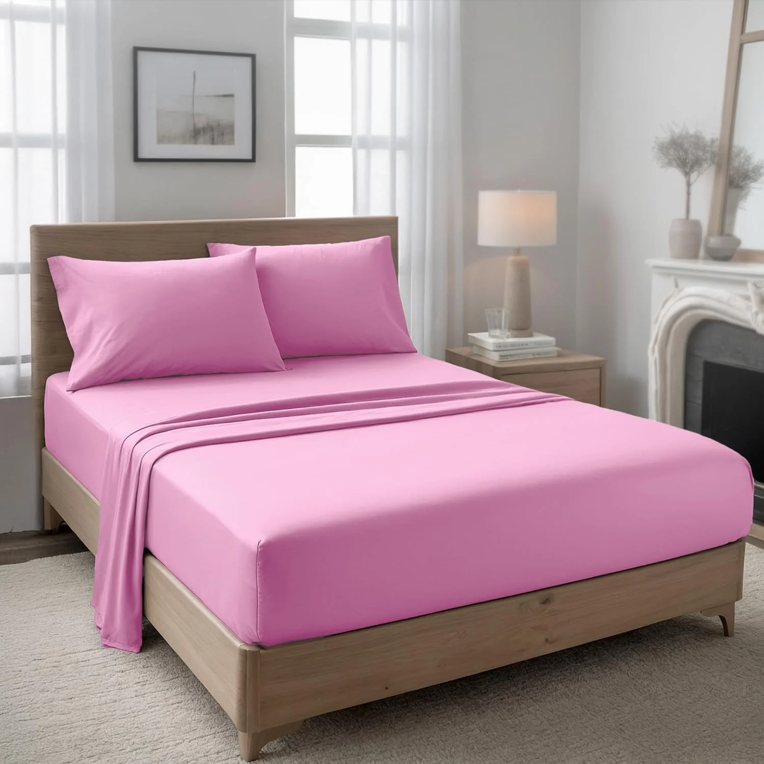 ست ملحفه کش دار سه تکه هتلی کلاب، سایز یک نفره 120x200 + 18cm - جیب عمیق، لبه های کشی، ملحفه میکروفایبر نرم، ضد چروک، سبک و راحت - صورتی ست ملحفه کش دار سه تکه هتلی کلاب، سایز یک نفره 120x200 + 18cm - جیب عمیق، لبه های کشی، ملحفه میکروفایبر نرم، ضد چروک، سبک و راحت - صورتی