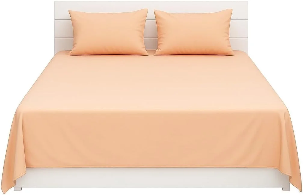 ست ملحفه تخت هتلی - 3 تکه، مخلوط پنبه عالی با تراکم بافت 144، سایز: کوئین (240 x 260 سانتی متر) + 2 روبالشتی هماهنگ (50 x 75 سانتی متر) برای تجربه خوابی لوکس، هلویی ست ملحفه تخت هتلی - 3 تکه، مخلوط پنبه عالی با تراکم بافت 144، سایز: کوئین (240 x 260 سانتی متر) + 2 روبالشتی هماهنگ (50 x 75 سانتی متر) برای تجربه خوابی لوکس، هلویی