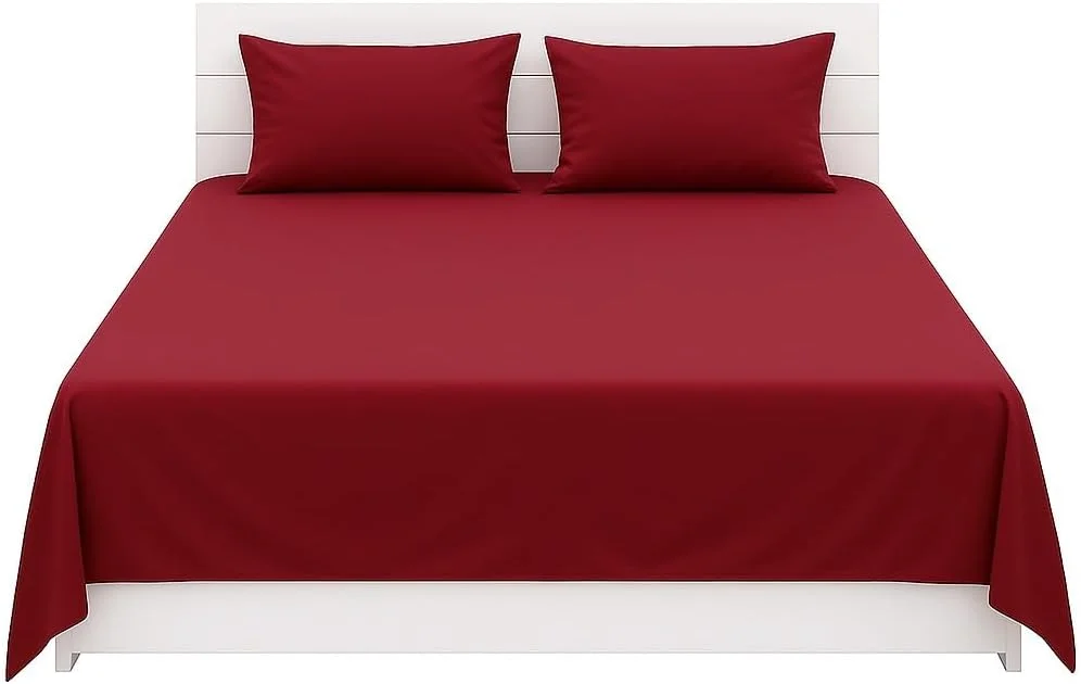 ست ملحفه تخت هتلی Linen Klub - ۳ تکه، مخلوط پنبه عالی با تراکم بافت ۱۴۴، سایز: کوئین (۲۴۰ x ۲۶۰ سانتی متر) + ۲ روبالشتی همرنگ (۵۰ x ۷۵ سانتی متر) برای تجربه خوابی لوکس، زرشکی ست ملحفه تخت هتلی Linen Klub - ۳ تکه، مخلوط پنبه عالی با تراکم بافت ۱۴۴، سایز: کوئین (۲۴۰ x ۲۶۰ سانتی متر) + ۲ روبالشتی همرنگ (۵۰ x ۷۵ سانتی متر) برای تجربه خوابی لوکس، زرشکی