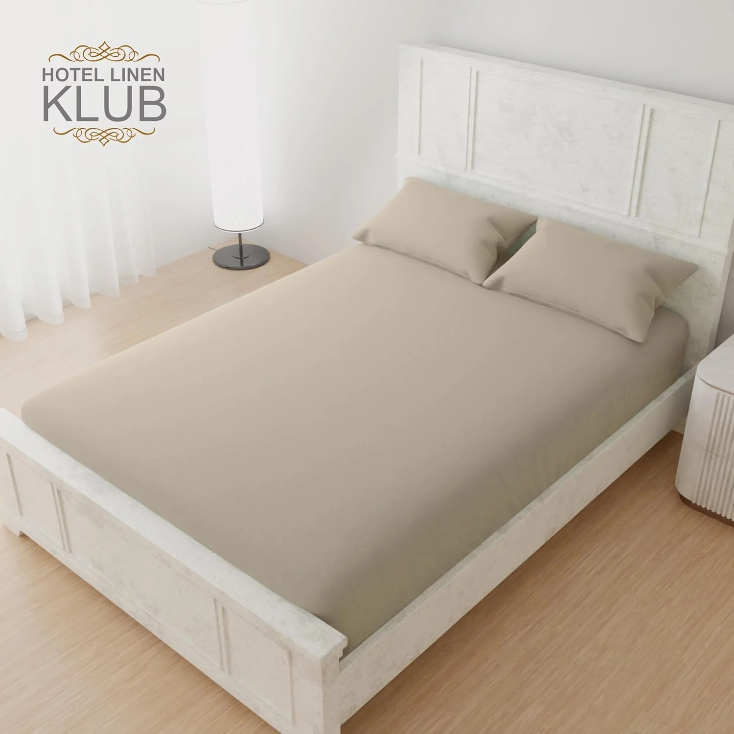 ست ملحفه هتلی کلوپ لینن لوکس 100% پنبه 350TC - فوق العاده نرم و تنفس پذیر، ملحفه با کیفیت عالی ضد حساسیت، سایز: دو نفره 120x200+30cm پاکت عمیق و 2 عدد روبالشتی 50x75cm، رنگ سنگی ست ملحفه هتلی کلوپ لینن لوکس 100% پنبه 350TC - فوق العاده نرم و تنفس پذیر، ملحفه با کیفیت عالی ضد حساسیت، سایز: دو نفره 120x200+30cm پاکت عمیق و 2 عدد روبالشتی 50x75cm، رنگ سنگی