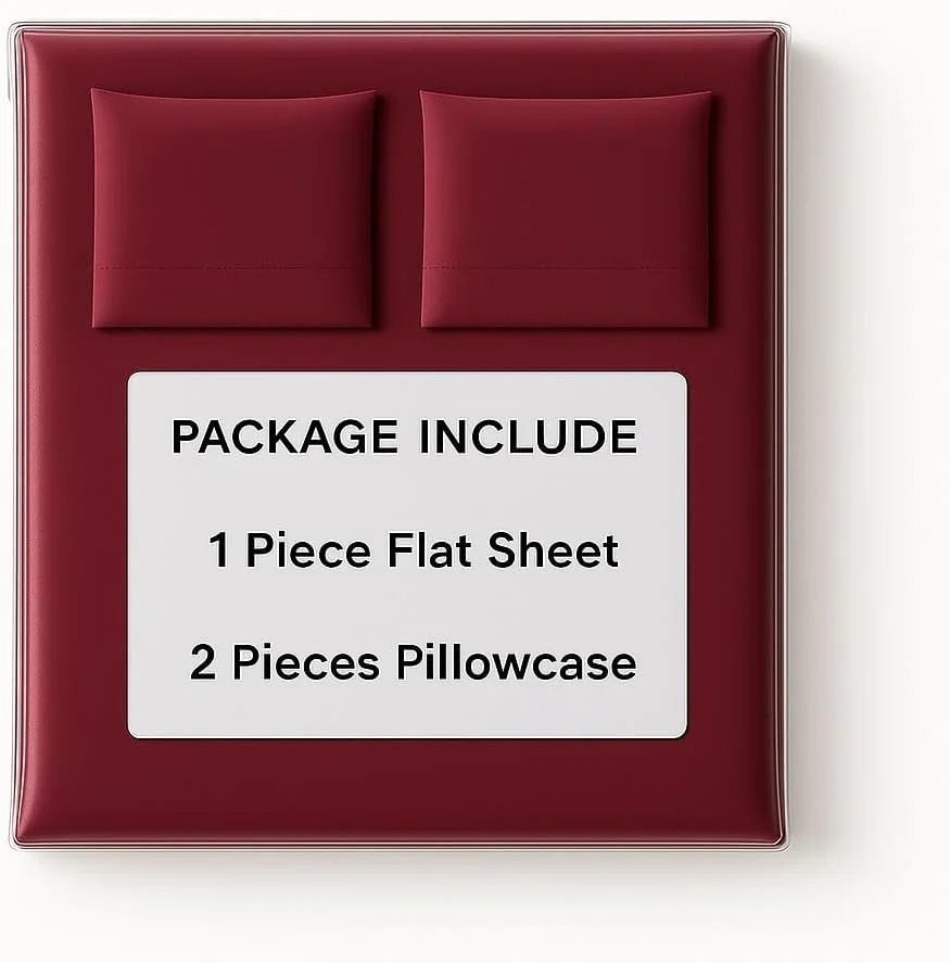 ست ملحفه تخت هتلی Klub - سه تکه، مخلوط پنبه عالی با تراکم بافت 144، سایز: دو نفره (200 x 240 سانتی متر) + 2 روبالشتی همرنگ (50 x 75 سانتی متر) برای تجربه خوابی لوکس، زرشکی ست ملحفه تخت هتلی Klub - سه تکه، مخلوط پنبه عالی با تراکم بافت 144، سایز: دو نفره (200 x 240 سانتی متر) + 2 روبالشتی همرنگ (50 x 75 سانتی متر) برای تجربه خوابی لوکس، زرشکی