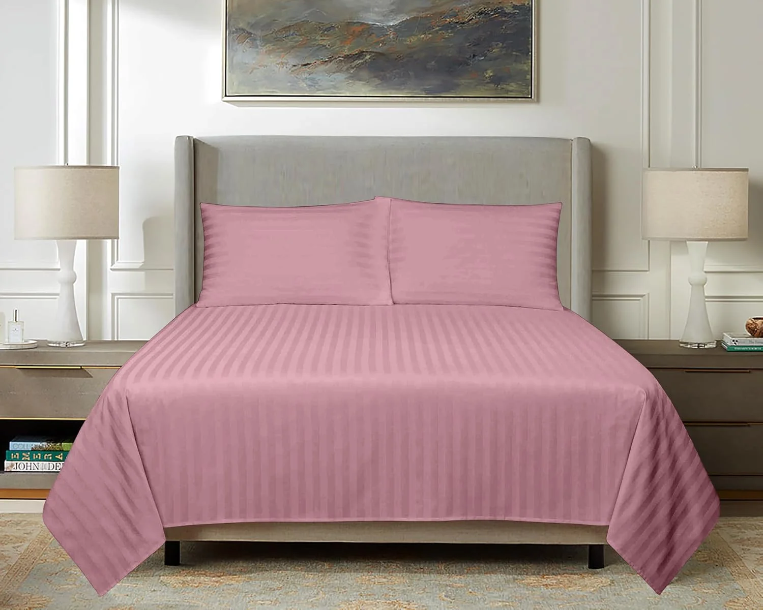 ست ملحفه تخت دو نفره Hotel Linen Klub، 3 تکه - کیفیت لوکس و فوق العاده نرم، سایز ملحفه 220 در 240 سانتی متر + روبالشی 50 در 75 سانتی متر، رنگ: صورتی پاستیلی ست ملحفه تخت دو نفره Hotel Linen Klub، 3 تکه - کیفیت لوکس و فوق العاده نرم، سایز ملحفه 220 در 240 سانتی متر + روبالشی 50 در 75 سانتی متر، رنگ: صورتی پاستیلی