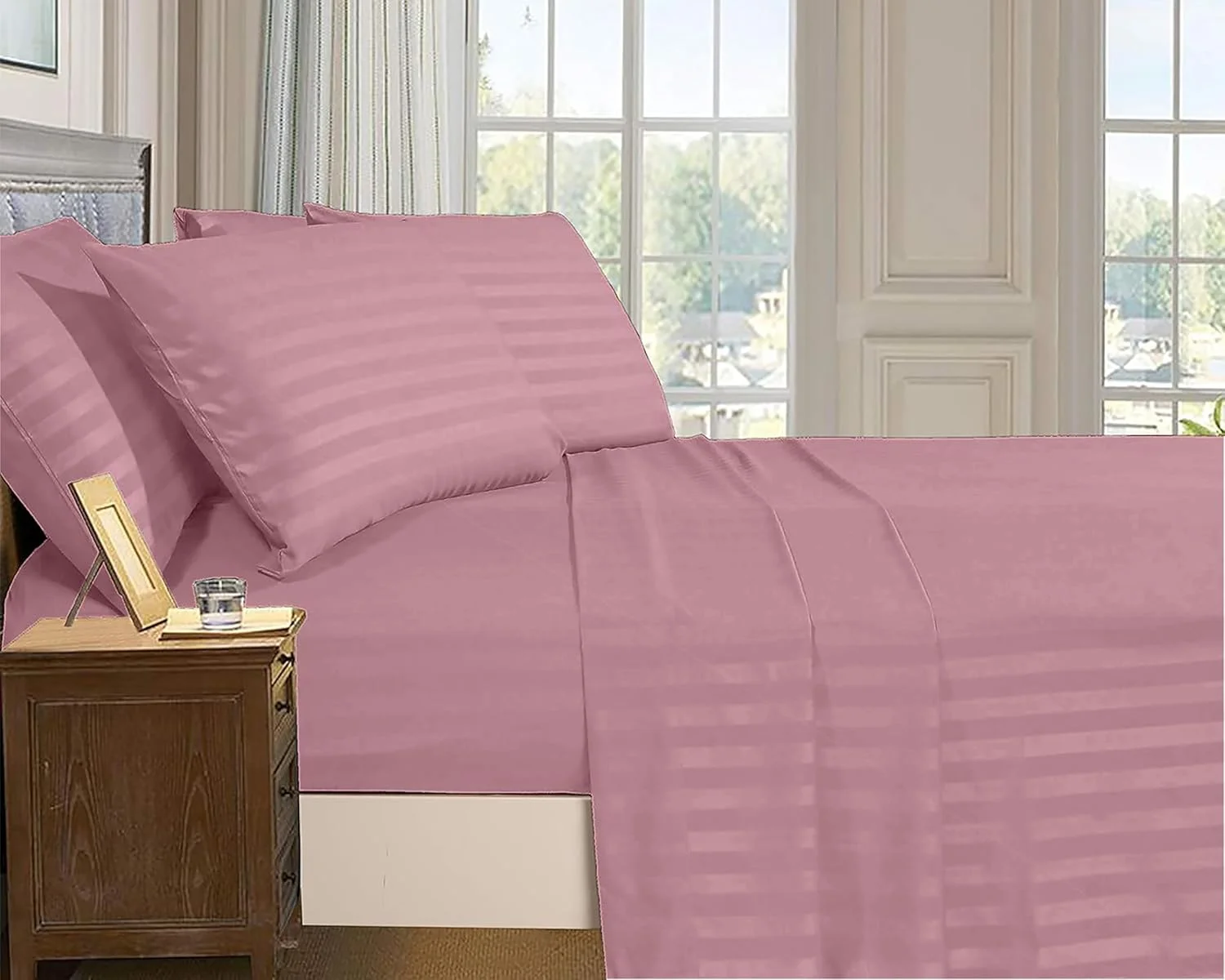 ست ملحفه تخت دو نفره Hotel Linen Klub، 3 تکه - کیفیت لوکس و فوق العاده نرم، سایز ملحفه 220 در 240 سانتی متر + روبالشی 50 در 75 سانتی متر، رنگ: صورتی پاستیلی ست ملحفه تخت دو نفره Hotel Linen Klub، 3 تکه - کیفیت لوکس و فوق العاده نرم، سایز ملحفه 220 در 240 سانتی متر + روبالشی 50 در 75 سانتی متر، رنگ: صورتی پاستیلی