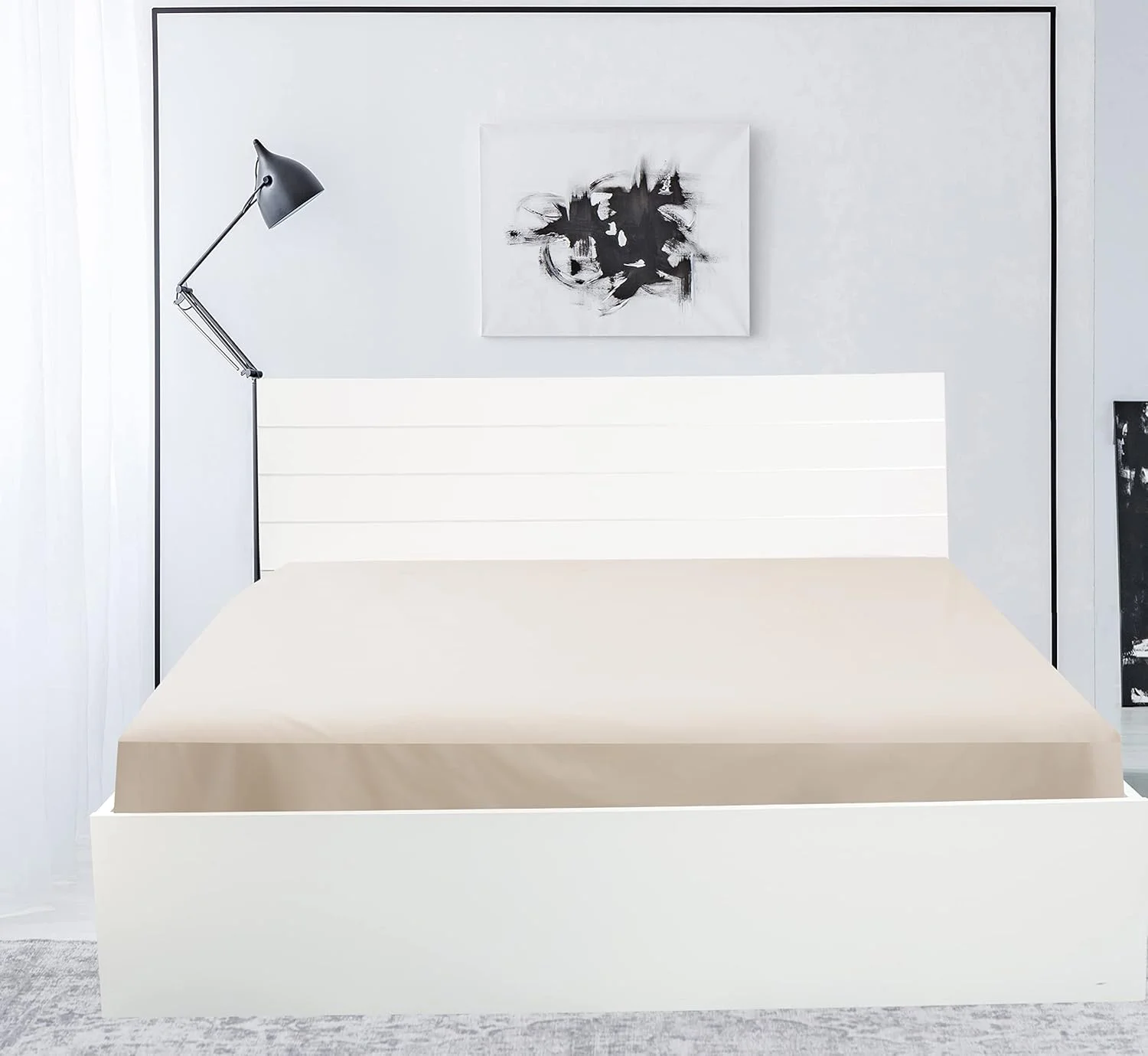 ملحفه کش دار سوپر کینگ هتلی - 1 تکه، بافت پرمیوم 180، 100% پنبه پرکال، سایز 200 x 200 سانتی متر، دارای لبه کشی و عمق مناسب برای راحتی بیشتر و ظاهری شیک، رنگ سنگی ملحفه کش دار سوپر کینگ هتلی - 1 تکه، بافت پرمیوم 180، 100% پنبه پرکال، سایز 200 x 200 سانتی متر، دارای لبه کشی و عمق مناسب برای راحتی بیشتر و ظاهری شیک، رنگ سنگی