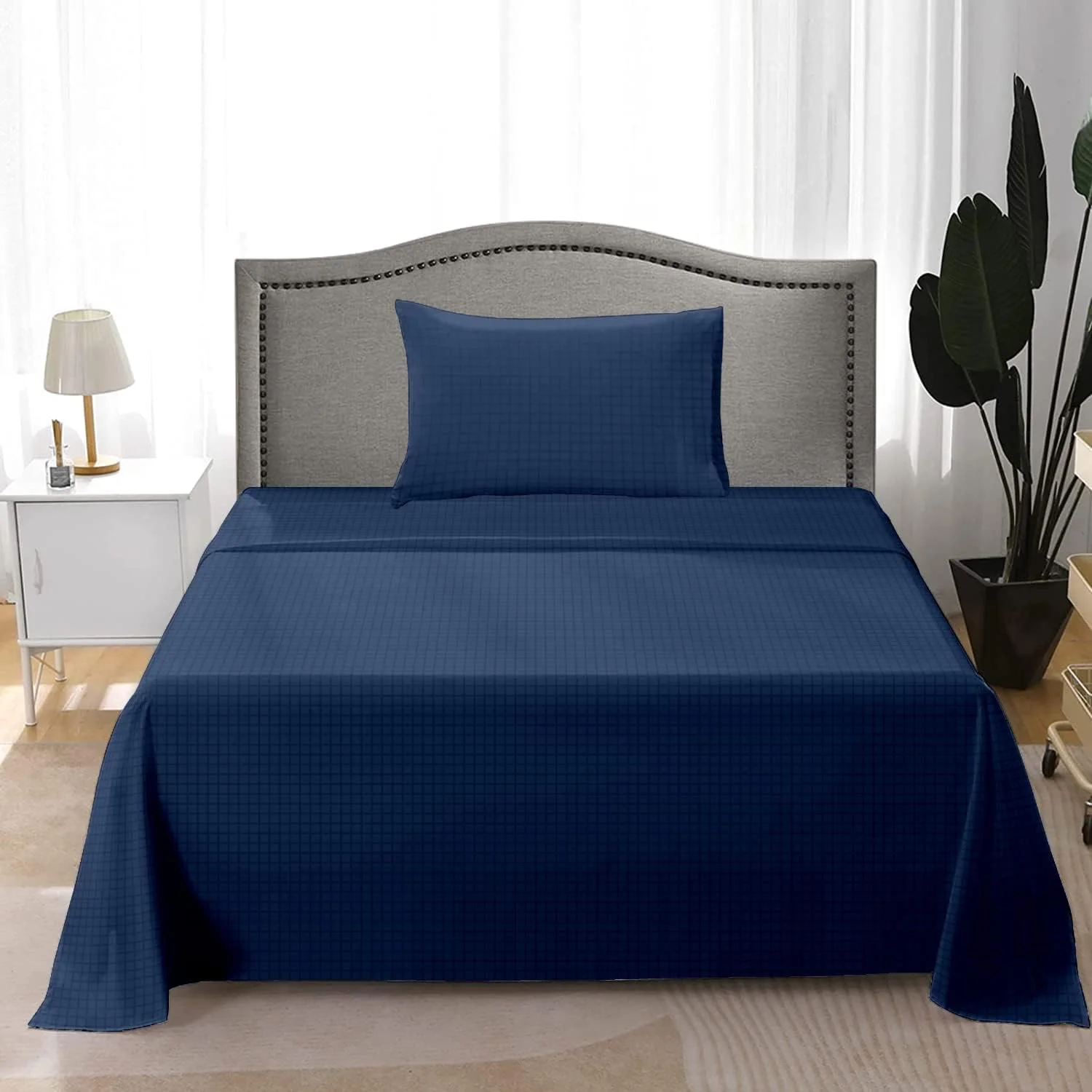 ست ملحفه تخت یک نفره 2 تکه هتل لینن کلاب، 100% پنبه، ساتن با بافت نرم و مجلل، 280 نخ، 160x220 سانتی متر با 1 روبالشتی 50x75 سانتی متر، سرمه ای ست ملحفه تخت یک نفره 2 تکه هتل لینن کلاب، 100% پنبه، ساتن با بافت نرم و مجلل، 280 نخ، 160x220 سانتی متر با 1 روبالشتی 50x75 سانتی متر، سرمه ای