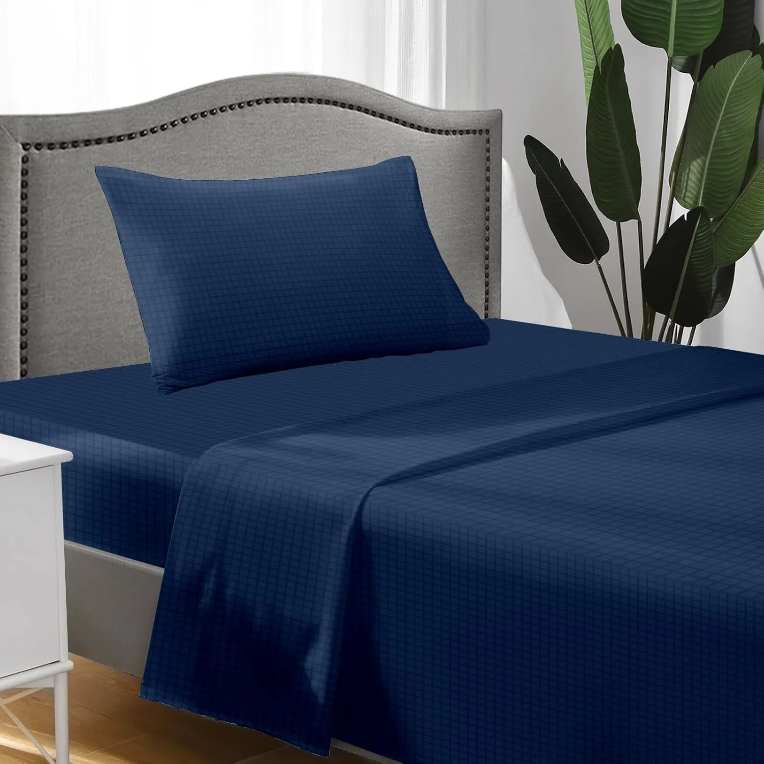 ست ملحفه تخت یک نفره 2 تکه هتل لینن کلاب، 100% پنبه، ساتن با بافت نرم و مجلل، 280 نخ، 160x220 سانتی متر با 1 روبالشتی 50x75 سانتی متر، سرمه ای ست ملحفه تخت یک نفره 2 تکه هتل لینن کلاب، 100% پنبه، ساتن با بافت نرم و مجلل، 280 نخ، 160x220 سانتی متر با 1 روبالشتی 50x75 سانتی متر، سرمه ای