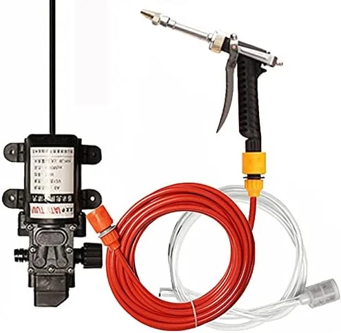 پمپ کارواش 12 ولت LOCZEK، مجموعه پمپ کارواش برقی فشار قوی خودرو، کیت دستگاه شستشوی اتوماتیک قابل حمل