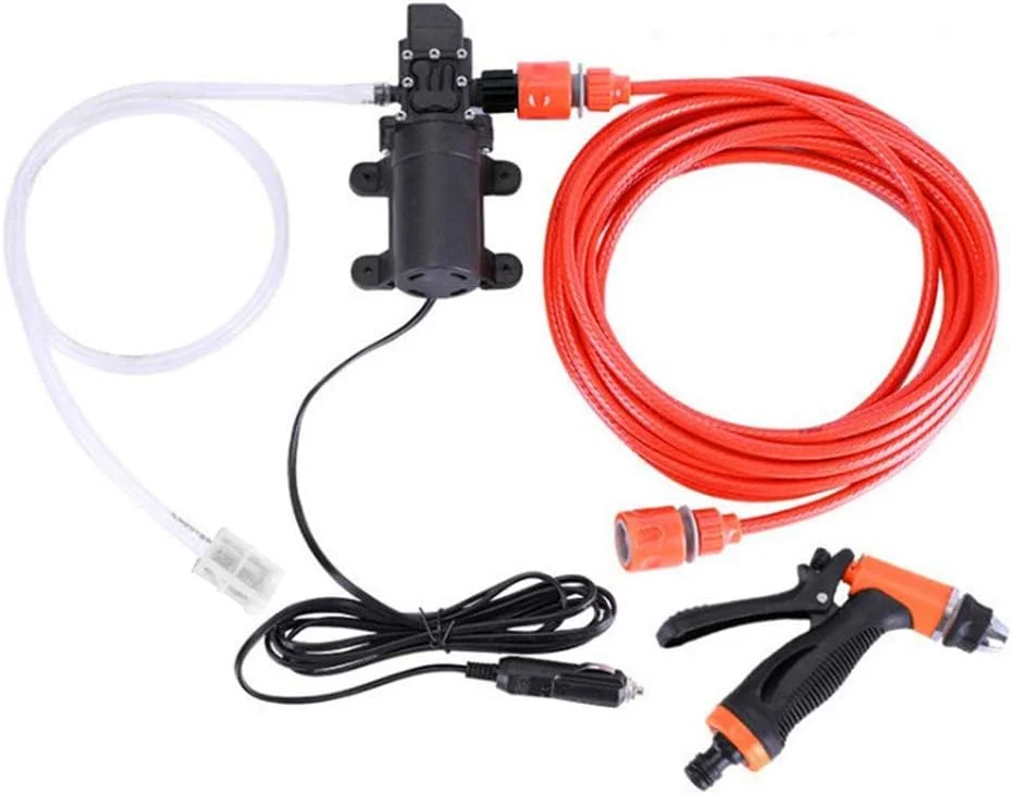 کارواش فشار قوی قابل حمل Liangzi 12V 70W، کیت پمپ شستشوی برقی خودرو + شلنگ تمیز کننده جت واش برای شستشوی باغ خانگی