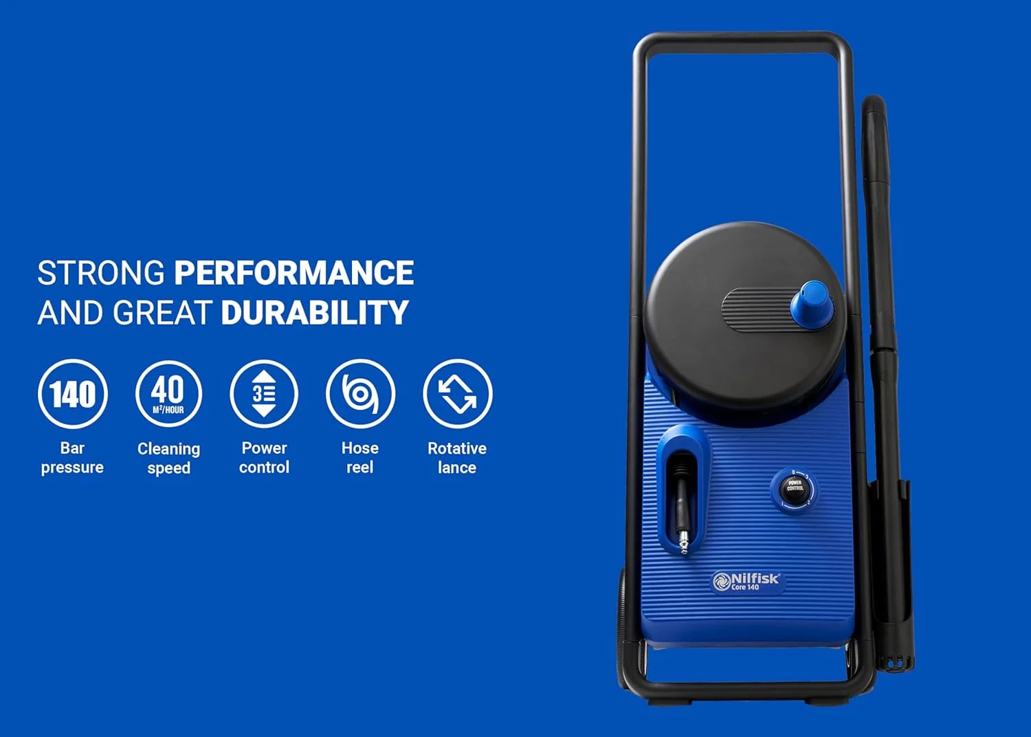 دستگاه کارواش پرفشار نیلفیسک مدل Core 140 با کنترل نیرو - کارواش قدرتمند برای پاسیو و تمیز کننده خودرو (1800 وات)