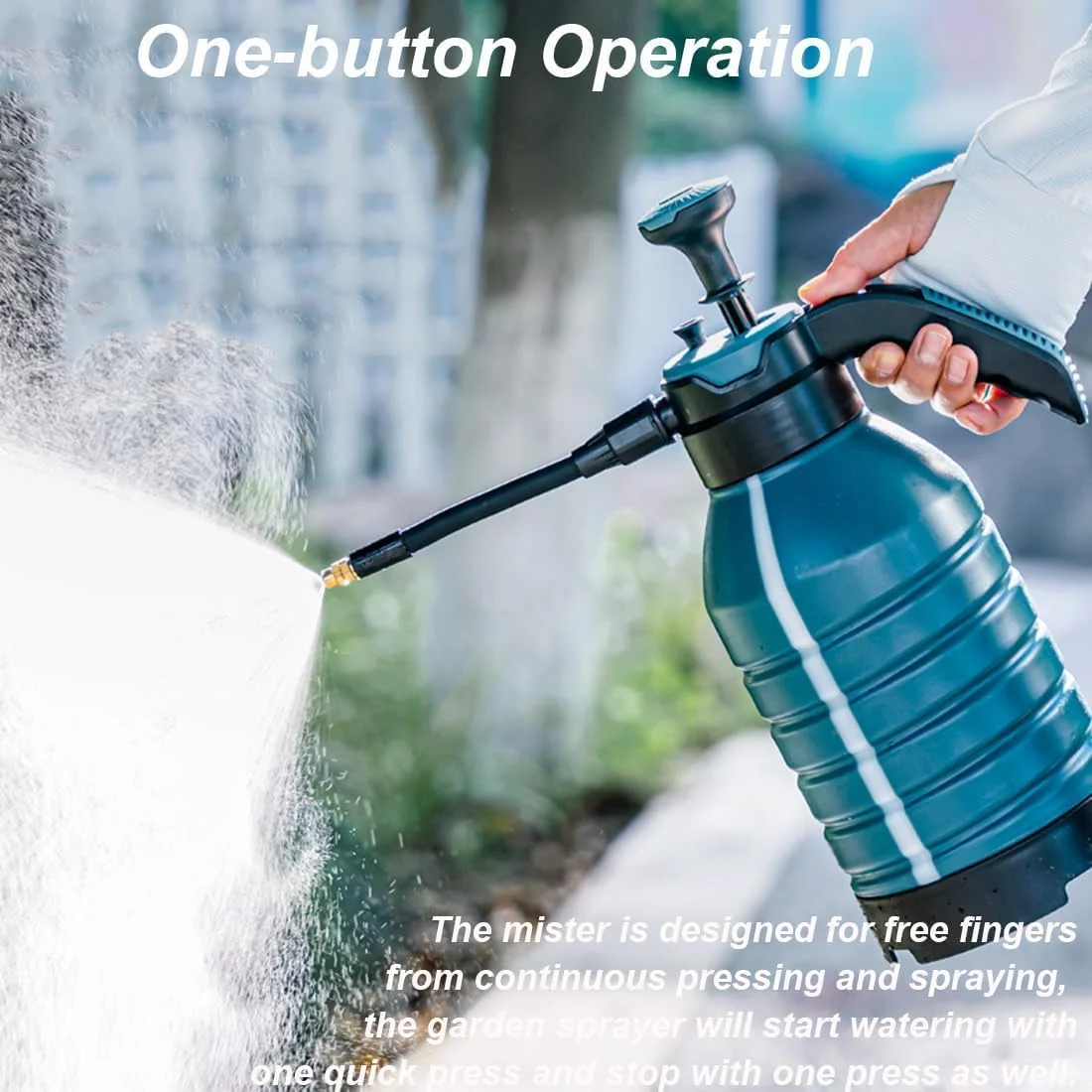 اسپری فوم شوی خودرو PINKE، پمپ کارواش قابل حمل، قوطی آبیاری فومینگ 2 لیتری، سمپاش پمپ باغی مه پاش، بطری سمپاش فشار پمپ آب برای آبیاری گل ها، میله PP آبی