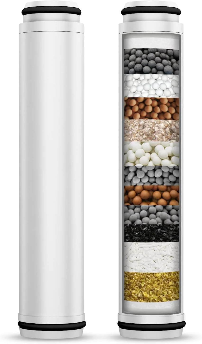 فیلتر دوش FEELSO برای سردوش دستی، بسته 2 عددی فیلترهای جایگزین 15 مرحله ای برای آب سخت، حذف کلر و مواد مضر فیلتر دوش FEELSO برای سردوش دستی، بسته 2 عددی فیلترهای جایگزین 15 مرحله ای برای آب سخت، حذف کلر و مواد مضر