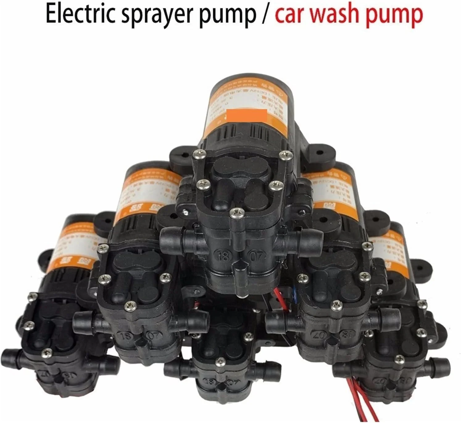 پمپ آب دیافراگمی فشار قوی مشکی DC 12V 70PSI 3.5L/min مناسب سمپاشی، کارواش و مصارف کشاورزی