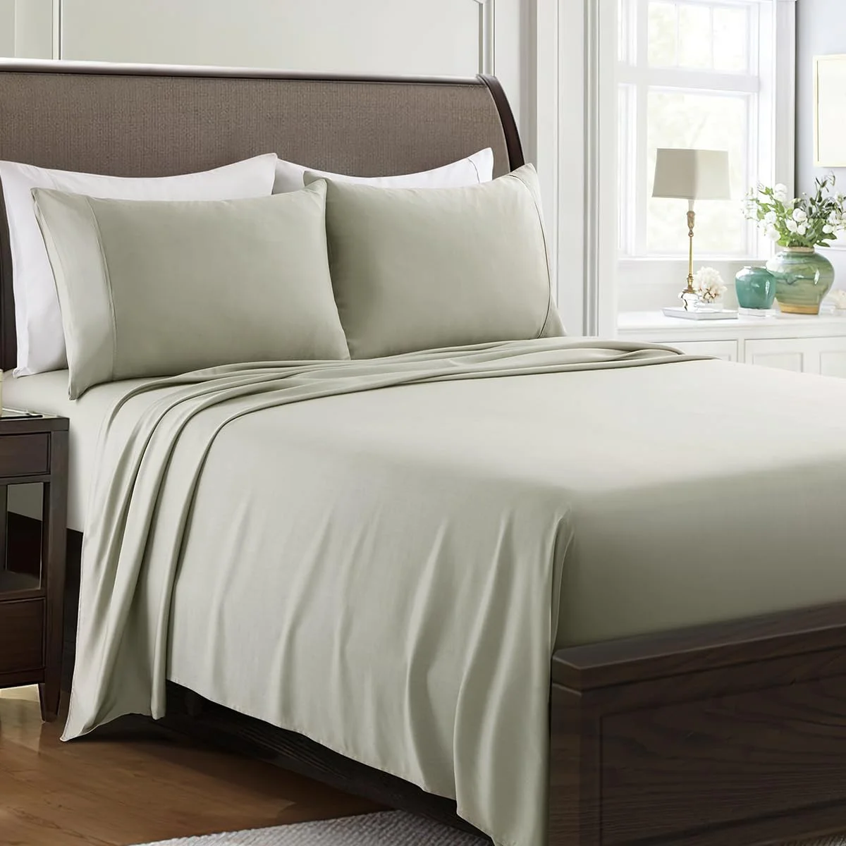 ست ملحفه تخت خواب پنبه ای ۱۰۰٪ آیباما سایز یک نفره با روبالشی، ۳ تکه مناسب اتاق خوابگاه شامل ۱ ملحفه کش دار، ۱ روبالشی، ۱ ملحفه تخت، قابل تنفس و شستشو در ماشین لباسشویی، یک نفره