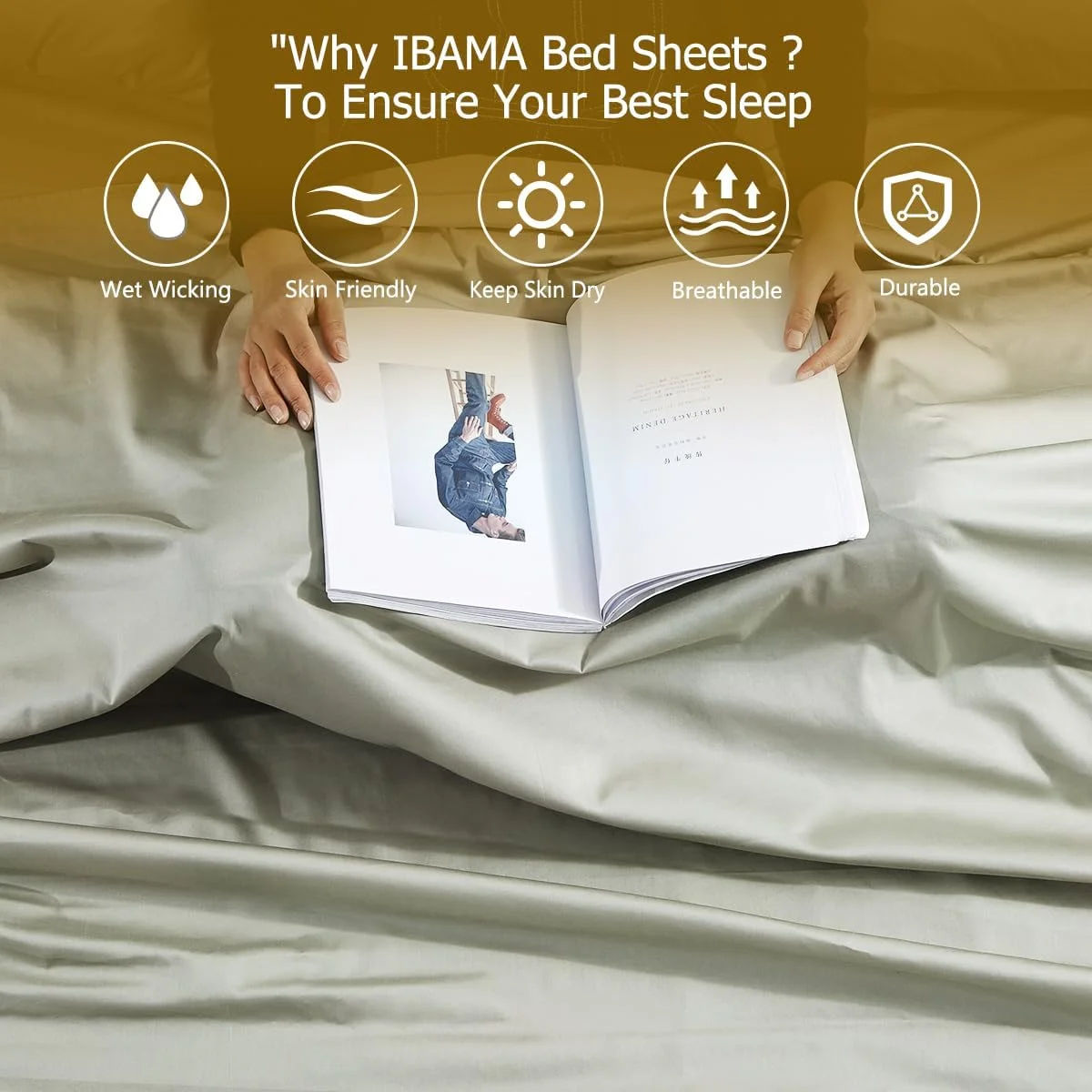 ست ملحفه تخت خواب پنبه ای ۱۰۰٪ آیباما سایز یک نفره با روبالشی، ۳ تکه مناسب اتاق خوابگاه شامل ۱ ملحفه کش دار، ۱ روبالشی، ۱ ملحفه تخت، قابل تنفس و شستشو در ماشین لباسشویی، یک نفره