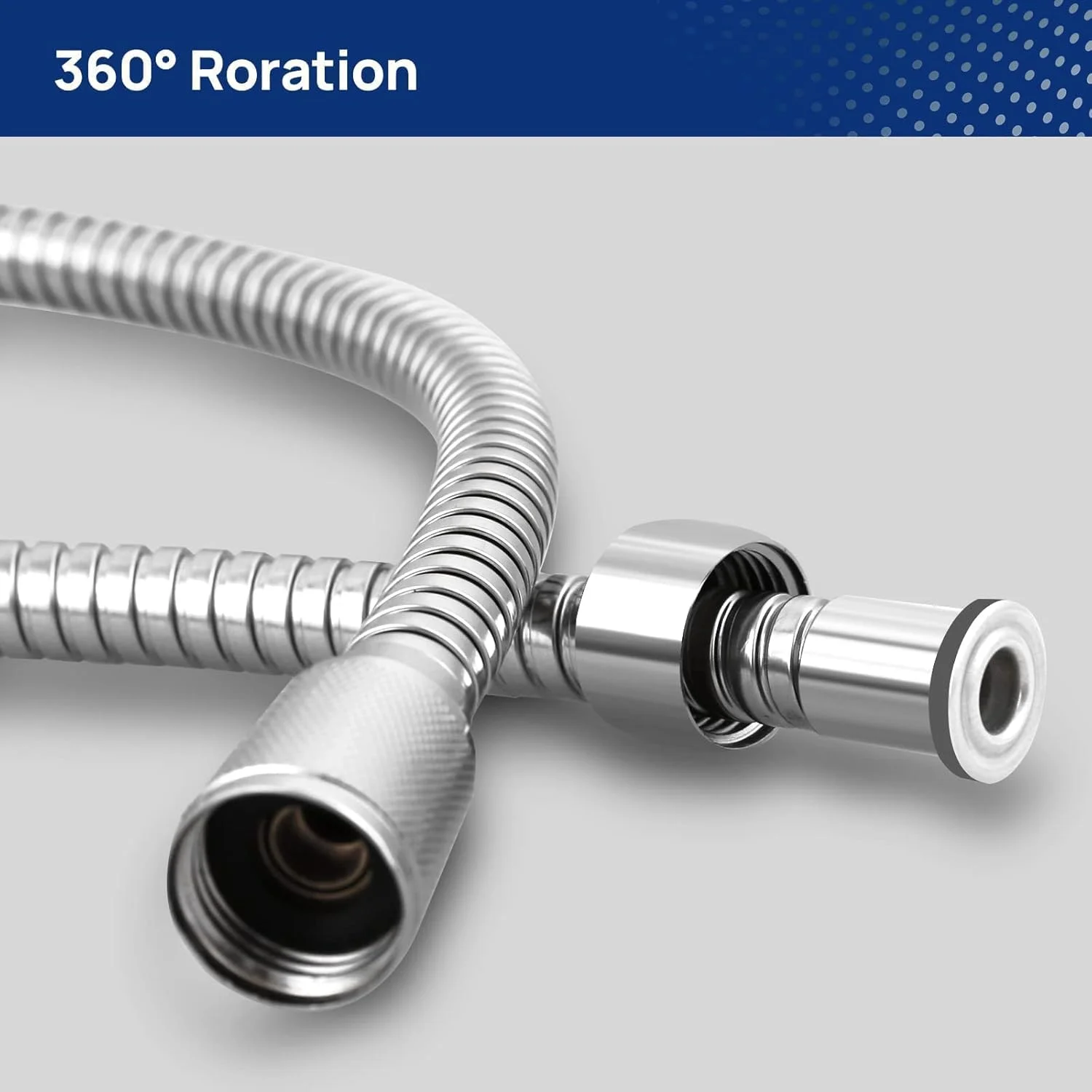 شلنگ دوش 180 سانتی‌متری JOMOO، شلنگ جایگزین استیل ضد زنگ انعطاف‌پذیر برای دوش دستی، فوق‌العاده بلند، کروم