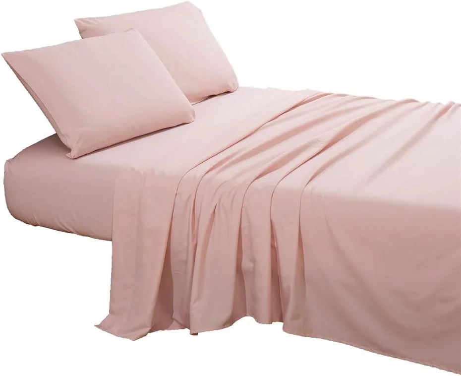 ست ملحفه تخت کینگ، 500 نخ، 4 تکه، میکروفایبر، مناسب تشک تا ارتفاع 41 سانتی متر (صورتی) ست ملحفه تخت کینگ، 500 نخ، 4 تکه، میکروفایبر، مناسب تشک تا ارتفاع 41 سانتی متر (صورتی)