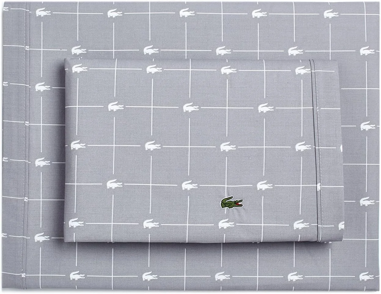 ست ملحفه لاکوست مدل Slice، سایز Queen، رنگ خاکستری