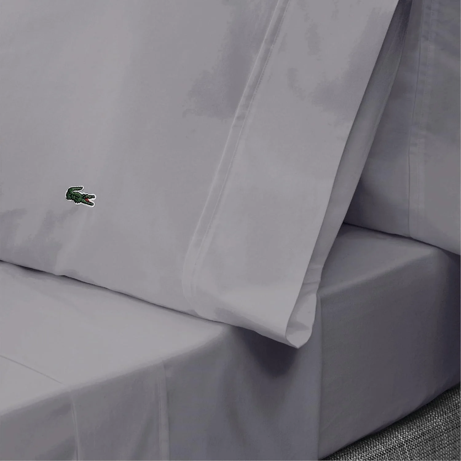 ست ملحفه پرکال پنبه ای 100% لاکوست، ساده، خاکستری سنگی، کینگ ست ملحفه پرکال پنبه ای 100% لاکوست، ساده، خاکستری سنگی، کینگ