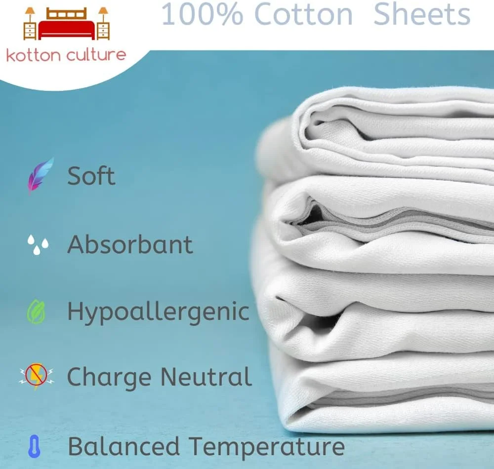 ملحفه های تخت خواب سایز کینگ راه راه سفید هتل کالکشن نرم و تنفسی - ست ملحفه 4 تکه - 180cm x 200cm با جیب عمیق، 1 ملحفه تخت و 2 روبالشتی 600TC پنبه الیاف بلند