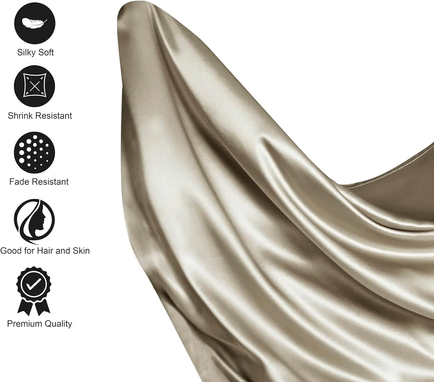 ملحفه های ساتن ابریشمی لَنِست هاوسینگ، ست ملحفه تخت ساتن سایز کینگ 4 تکه با جیب های عمیق، ملحفه های ساتن خنک کننده، نرم و ضد حساسیت - طوسی مایل به قهوه ای ملحفه های ساتن ابریشمی لَنِست هاوسینگ، ست ملحفه تخت ساتن سایز کینگ 4 تکه با جیب های عمیق، ملحفه های ساتن خنک کننده، نرم و ضد حساسیت - طوسی مایل به قهوه ای