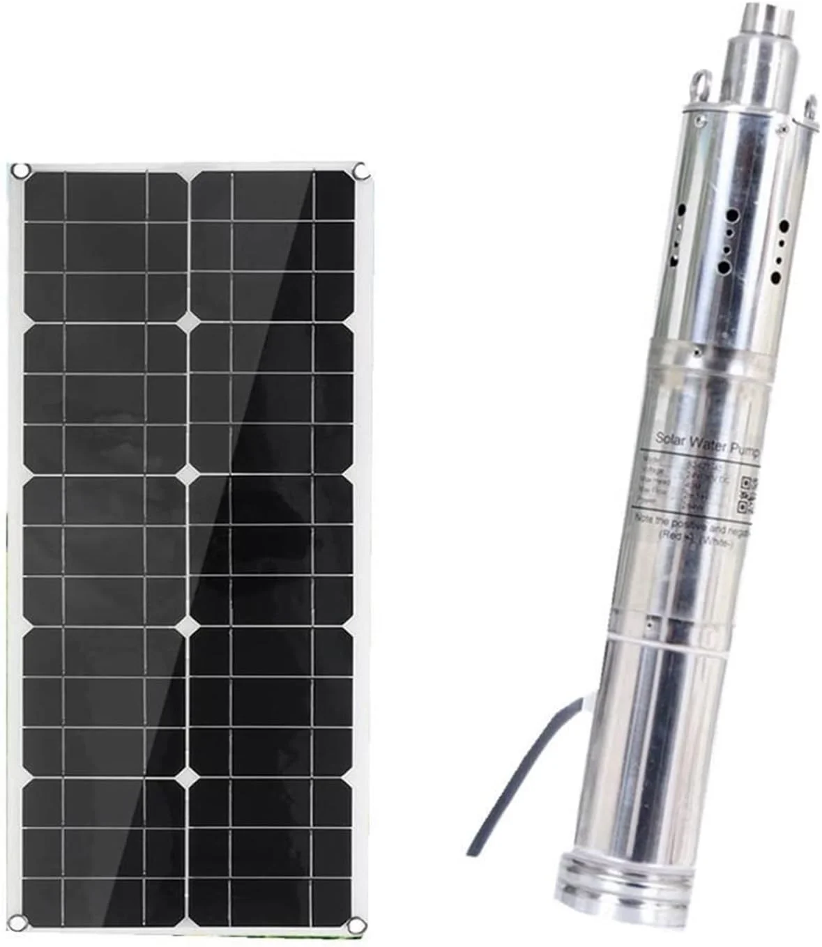 پمپ آب چاه عمیق خورشیدی 48 ولت DC با ارتفاع 120 متر، مدل S483T-120، موتور قدرتمند 1 اسب بخار 1.5 اسب بخار پمپ آب چاه عمیق خورشیدی 48 ولت DC با ارتفاع 120 متر، مدل S483T-120، موتور قدرتمند 1 اسب بخار 1.5 اسب بخار