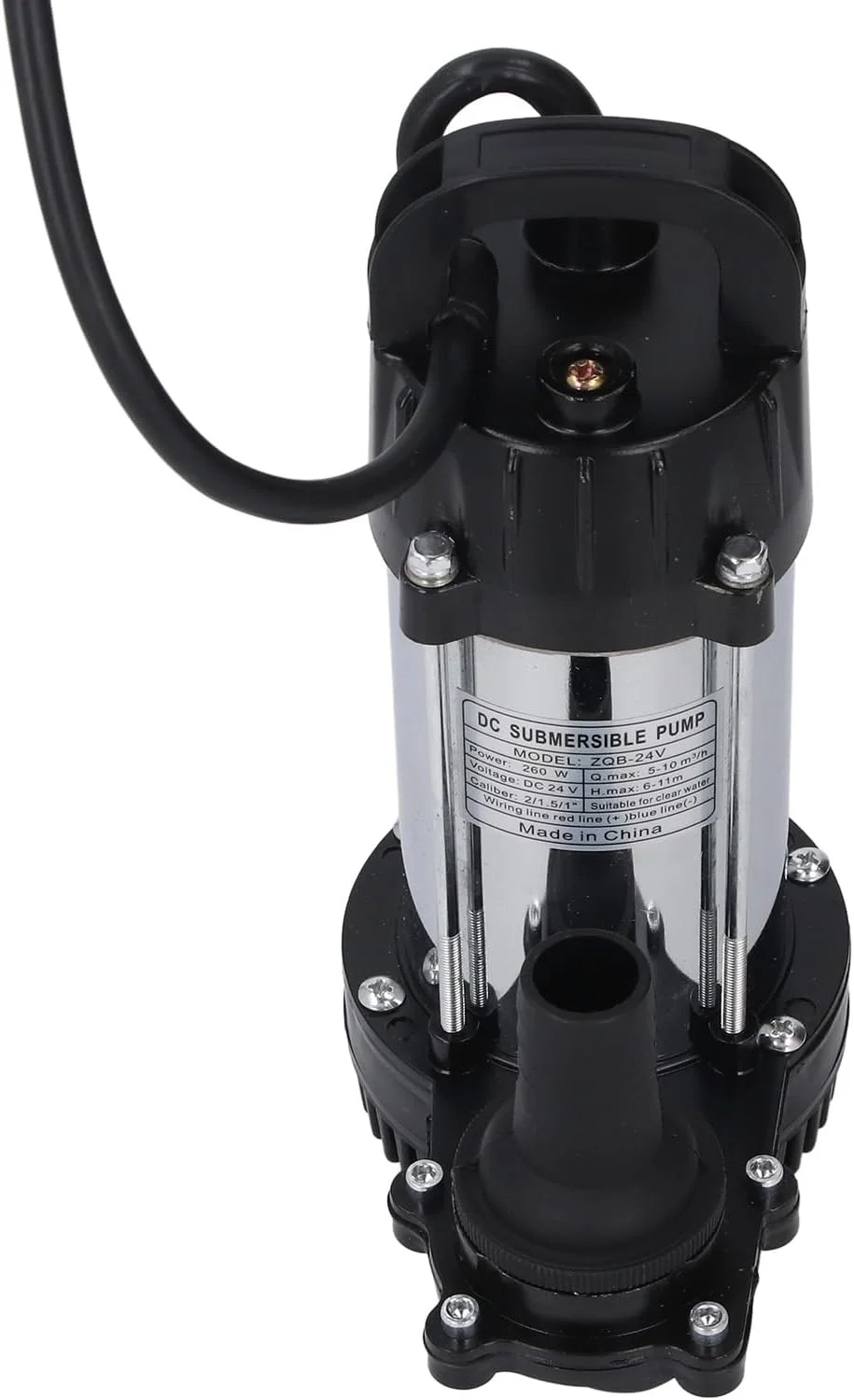 پمپ آب شناور DC24V خورشیدی با موتور مسی 260 واتی و خروجی چند سایز، پمپ چاه عمیق برای سیستم آبیاری مزرعه چراگاه