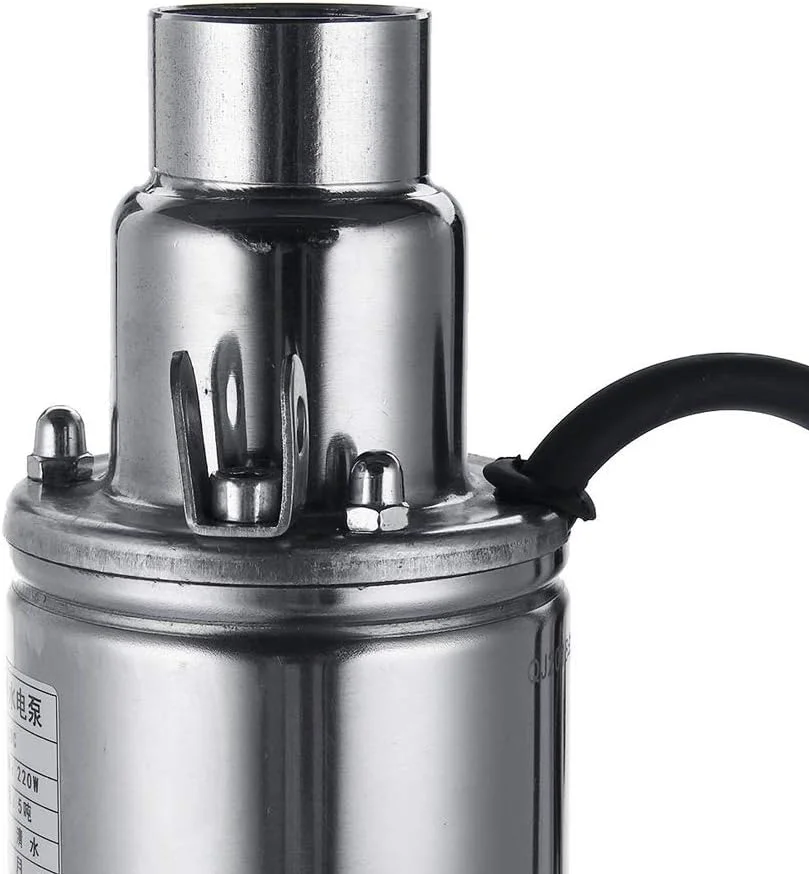 پمپ آب چاه عمیق خورشیدی 48 ولت 220 وات 55 متری DC پیچی شناور برای آبیاری باغ خانه کشاورزی