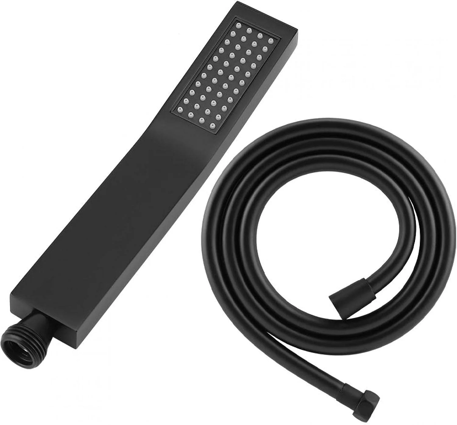 سردوش دستی برنجی با شلنگ 1.5 متری و براکت نگهدارنده، جایگزینی سردوش حمام برای سیستم دوش حمام، سبک مربعی معاصر، کروم براق